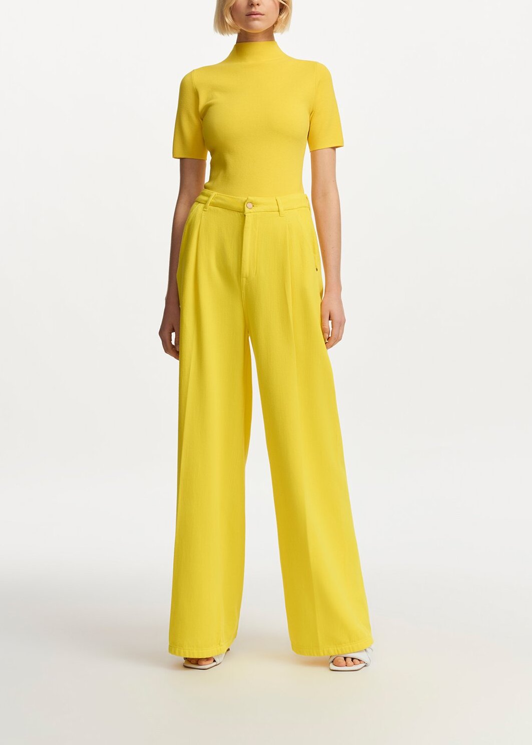 Yellow wide-leg jeans RE—SSENTIEL | Essentiel second hand