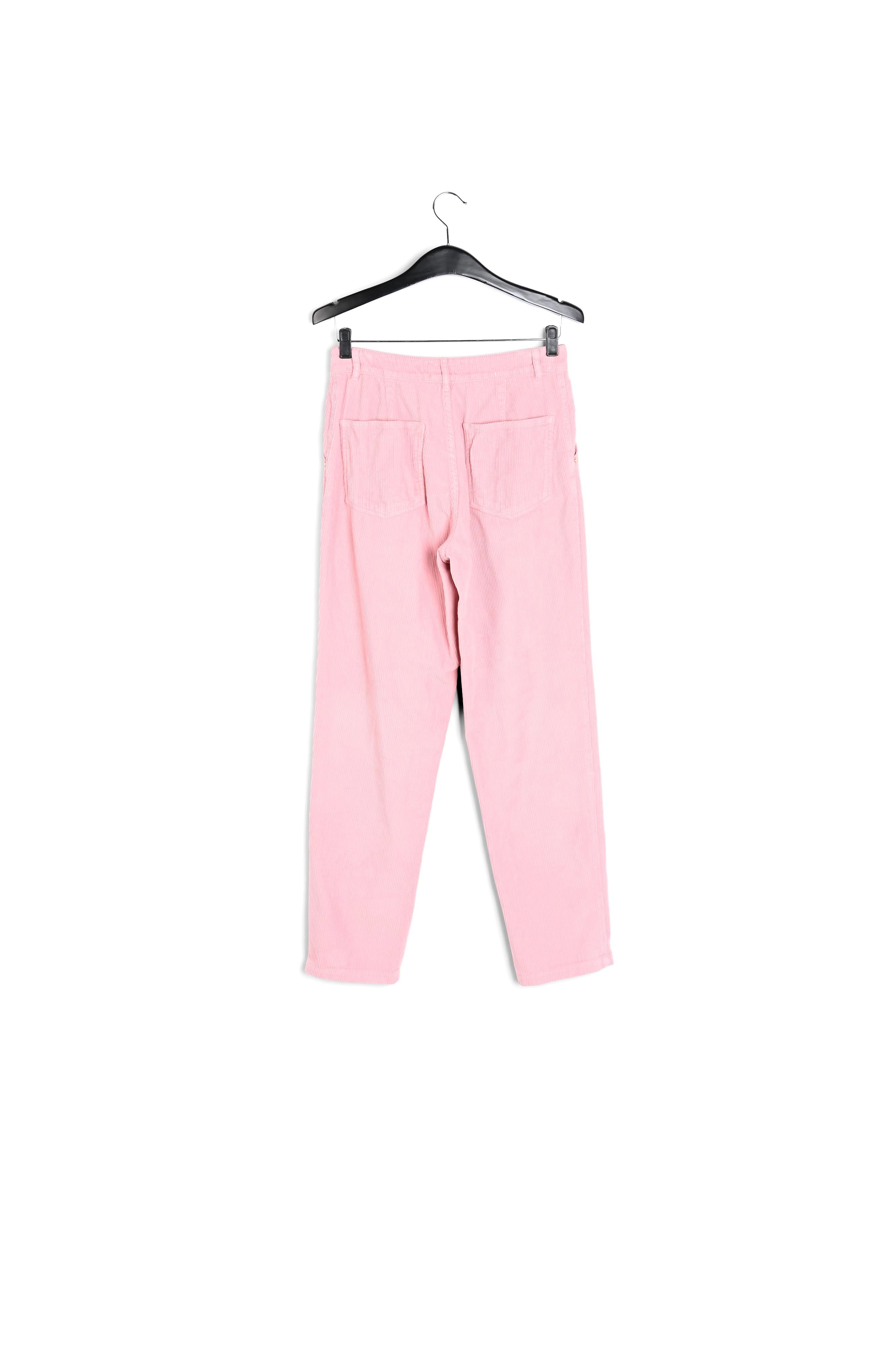 Pink cotton-corduroy pants RE—SSENTIEL | Essentiel second hand