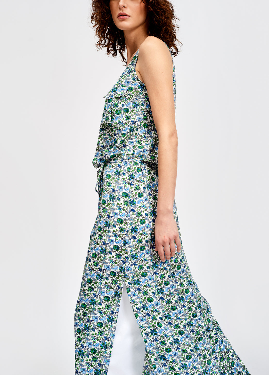 Floral print sleeveless maxi dress with rhinestones RE—SSENTIEL | Essentiel second hand