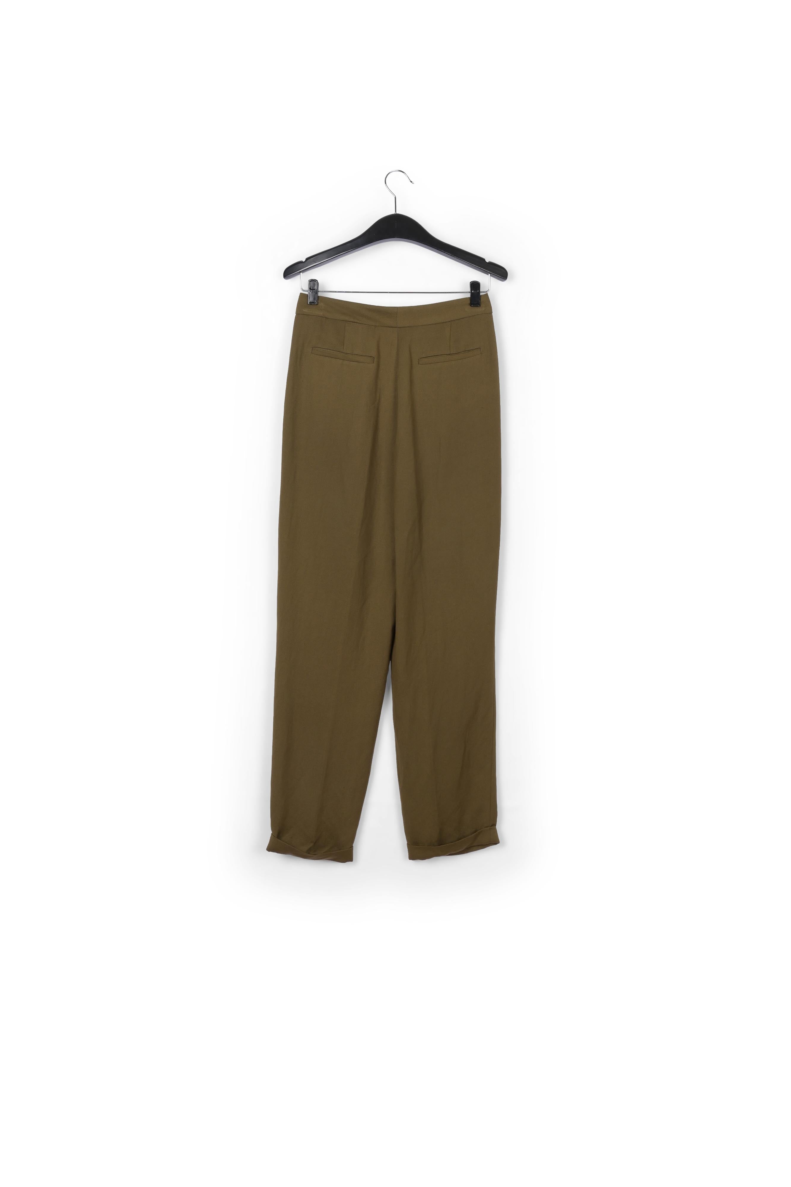 Pantalon kaki à taille mi-haute RE—SSENTIEL | Essentiel second hand