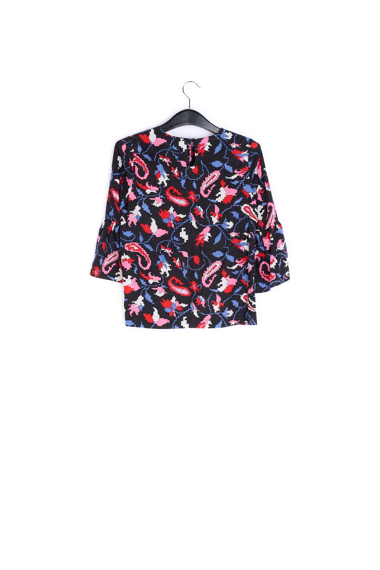 Blue silk Blouse with flower print RE—SSENTIEL | Essentiel second hand