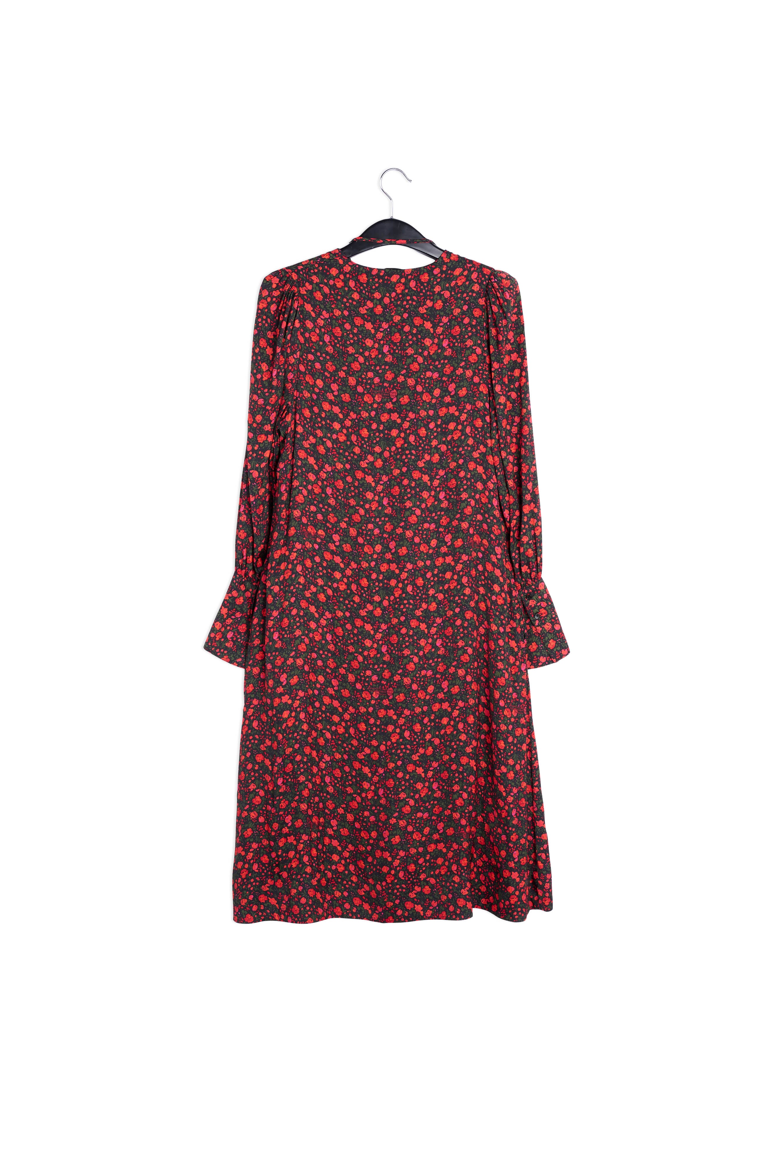 Black and red floral print maxi dress RE—SSENTIEL | Essentiel second hand