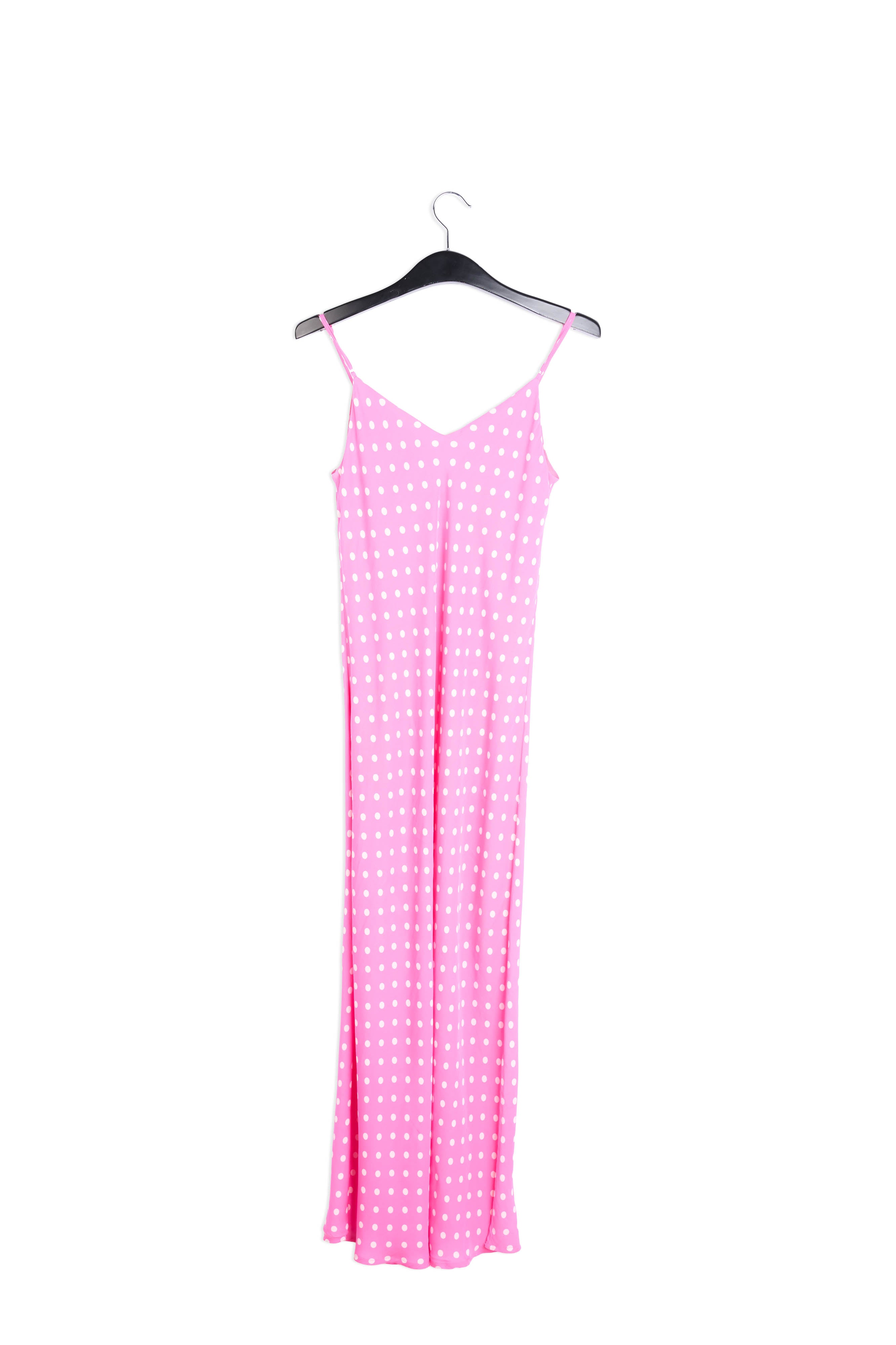 Neon pink polka dot slip dress RE—SSENTIEL | Essentiel second hand