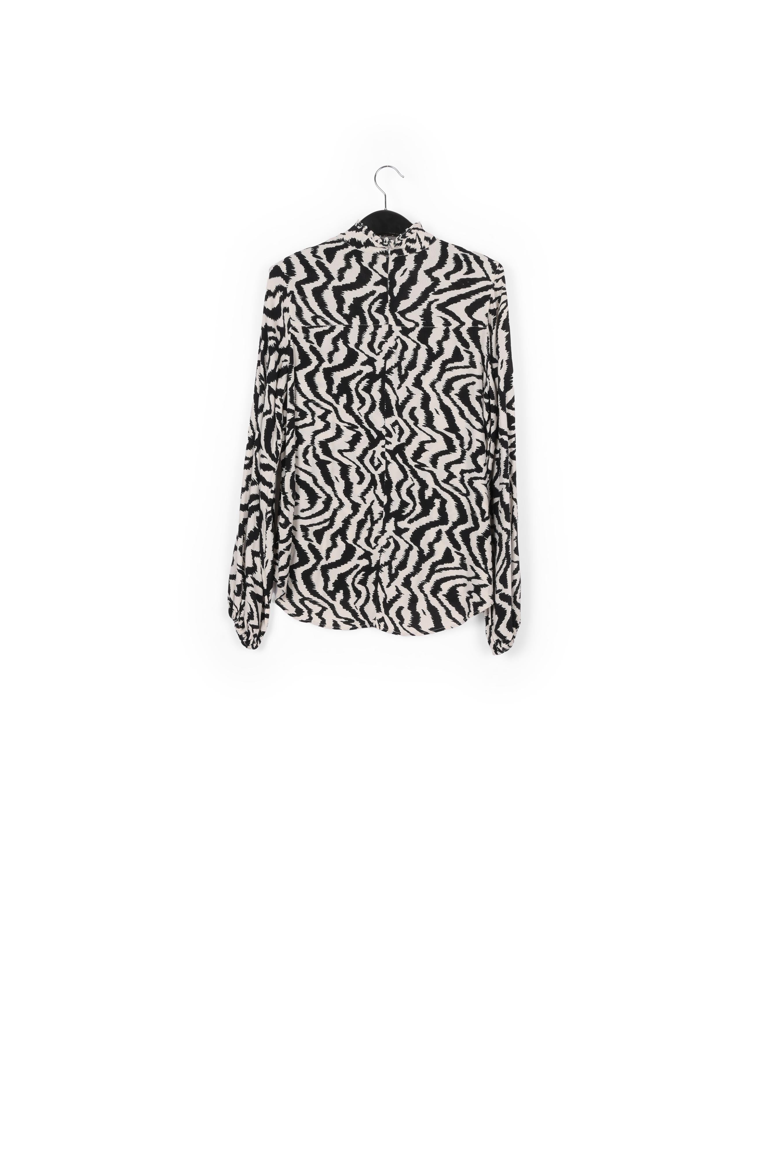 Black and white zebra-print top RE—SSENTIEL | Essentiel second hand