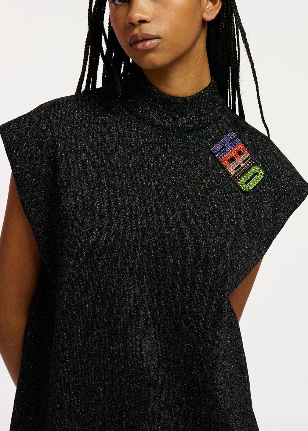 Black lurex knitted dress RE—SSENTIEL | Essentiel second hand