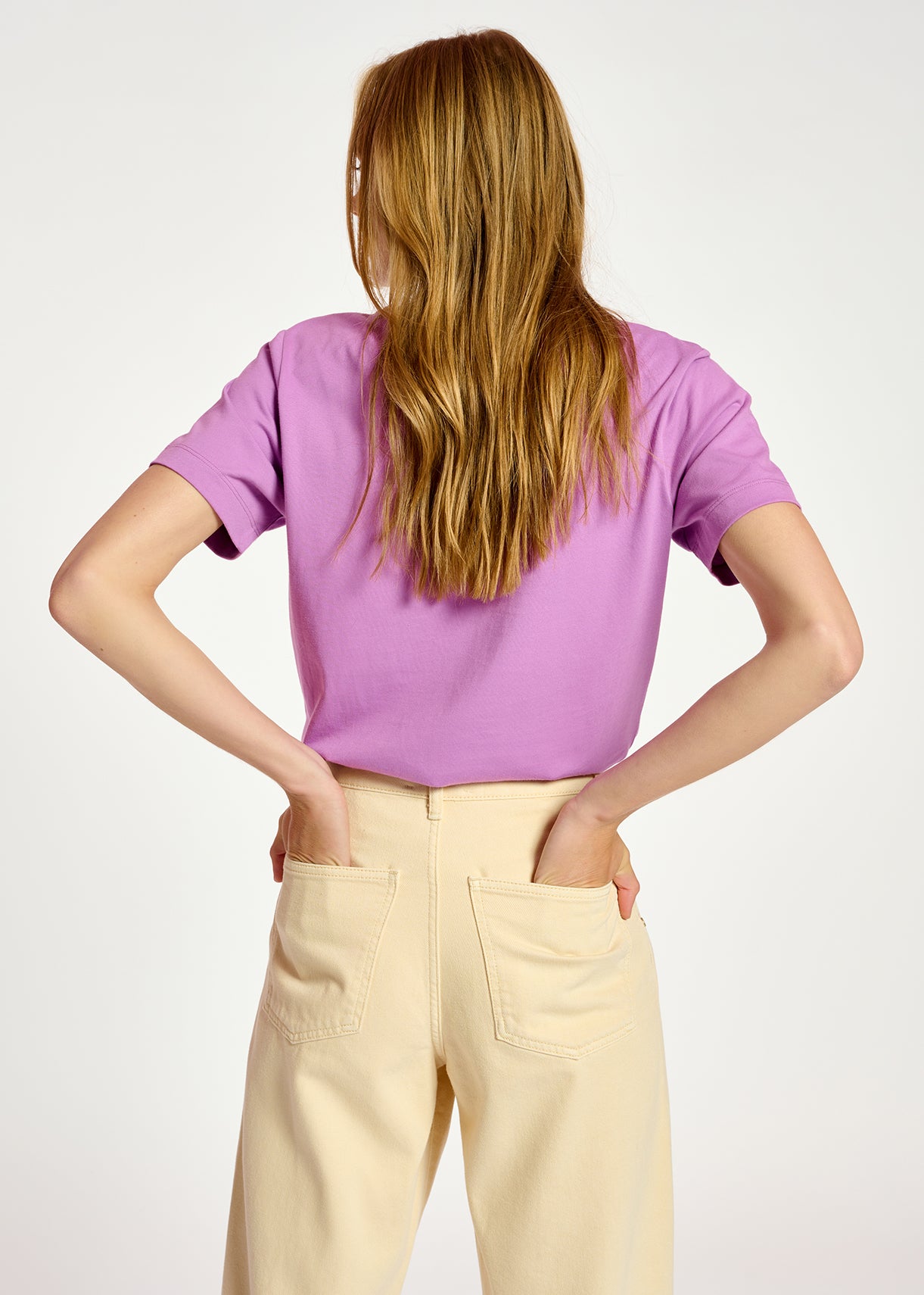 Purple cotton-jersey 'Madonna' T-shirt - collaboration with KMSKA RE—SSENTIEL | Essentiel second hand