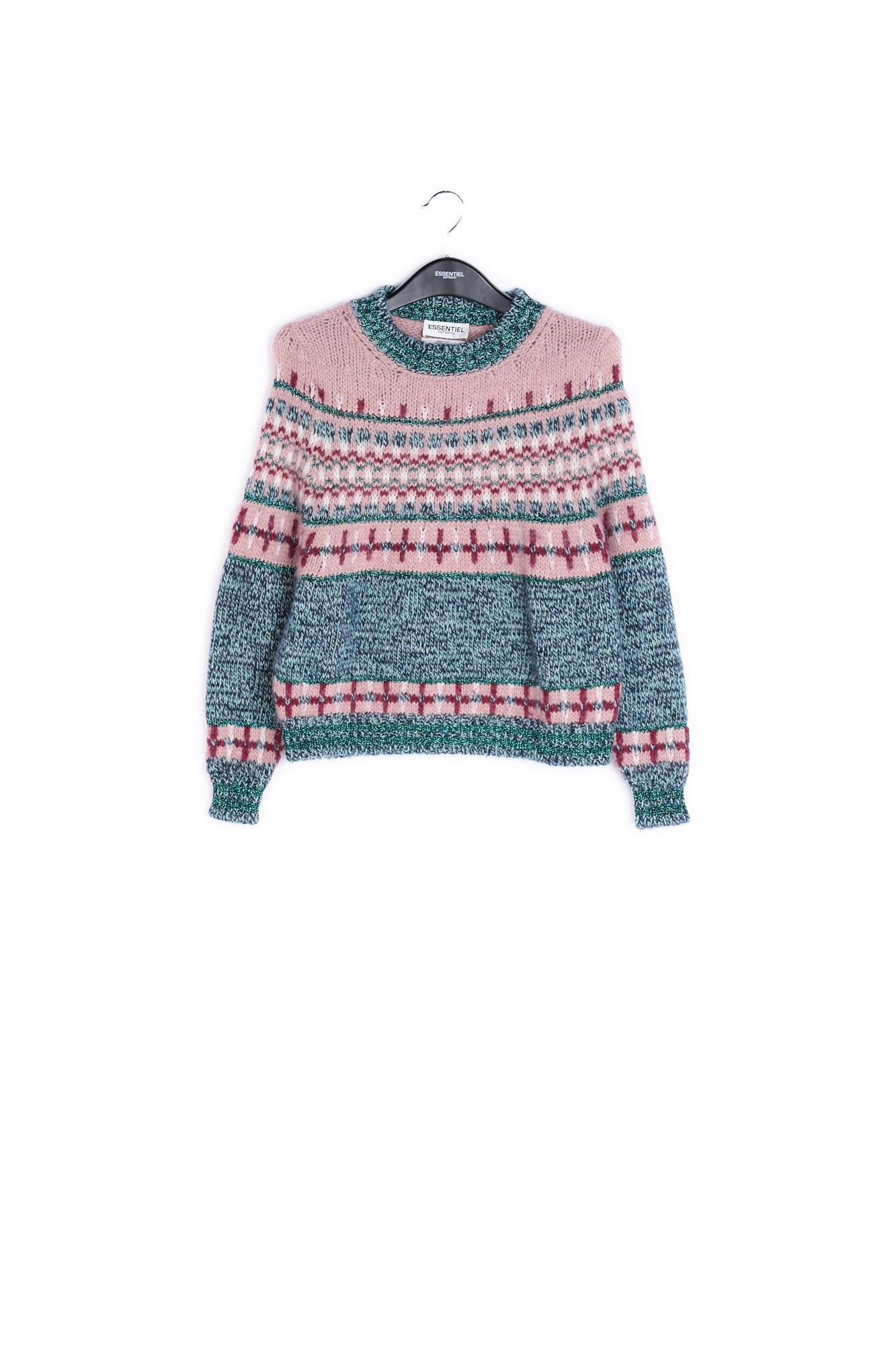 Knit with red, pink and white pattern RE—SSENTIEL | Essentiel second hand