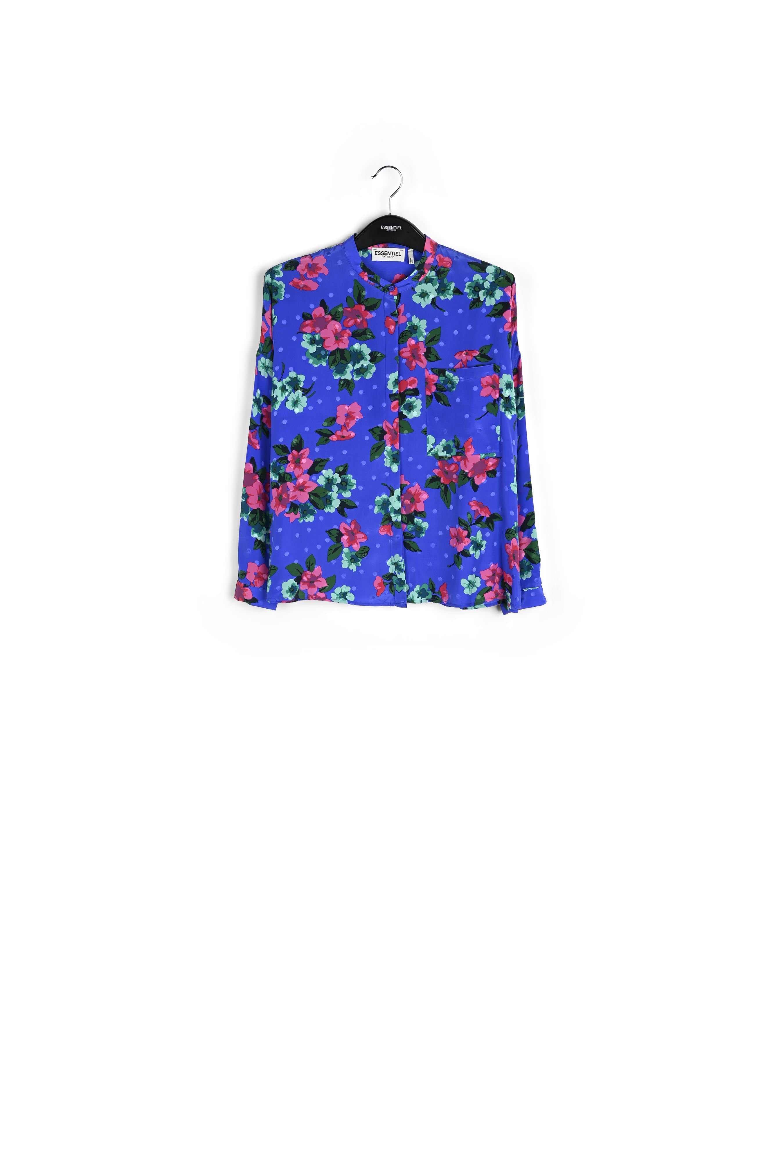 Light blue polka dot silk buttoned blouse RE—SSENTIEL | Essentiel second hand