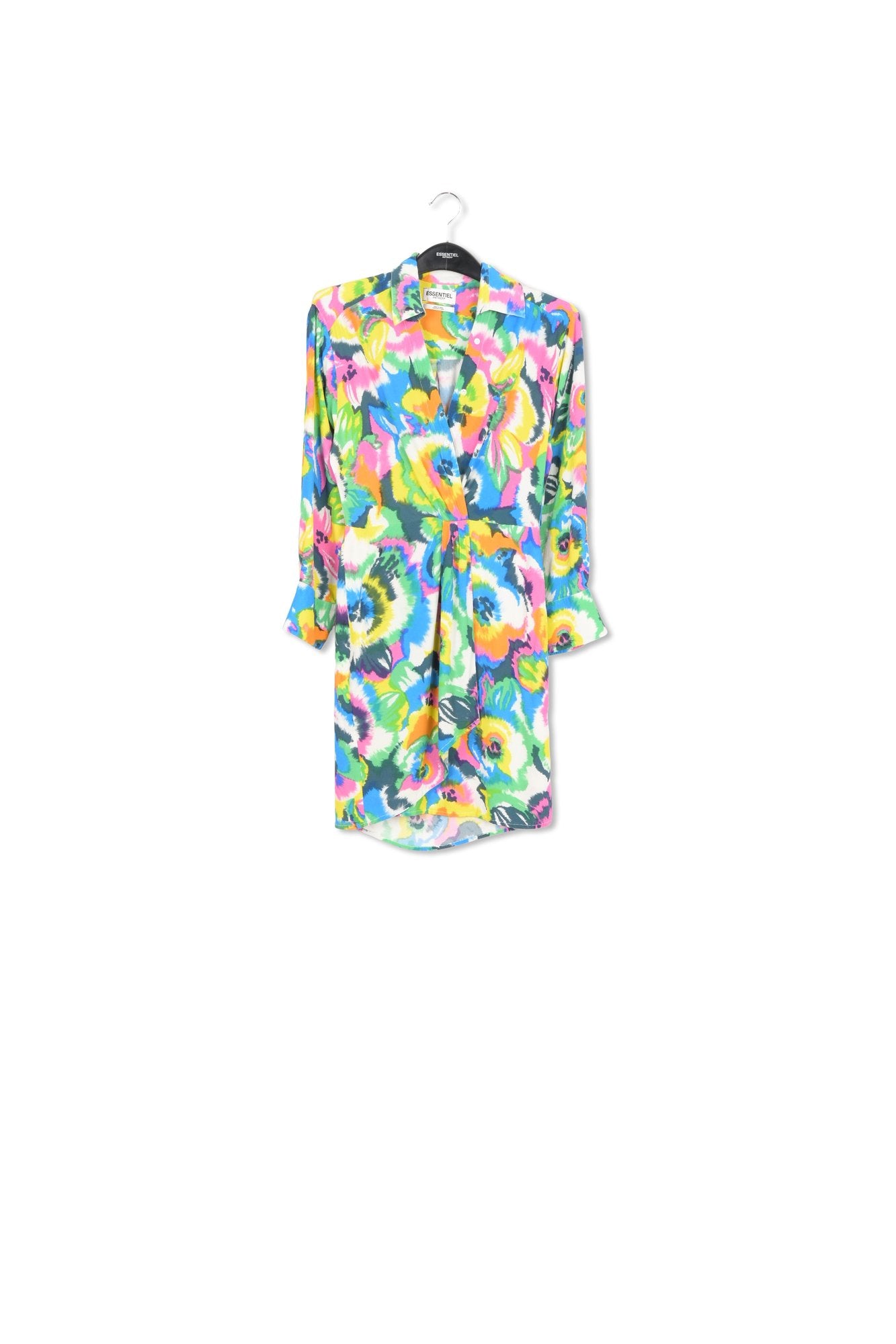 Multicolor floral print mini wrap dress RE—SSENTIEL | Essentiel second hand