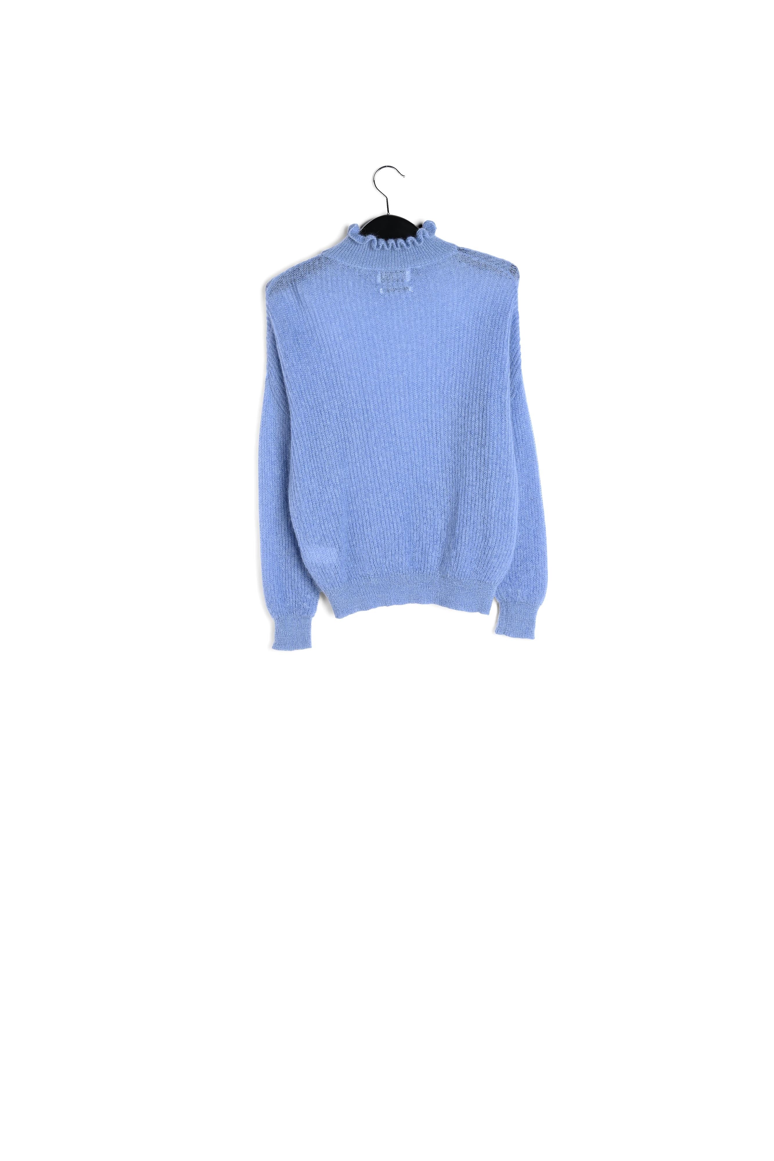 Light blue knit with high ruffled collar RE—SSENTIEL | Essentiel second hand