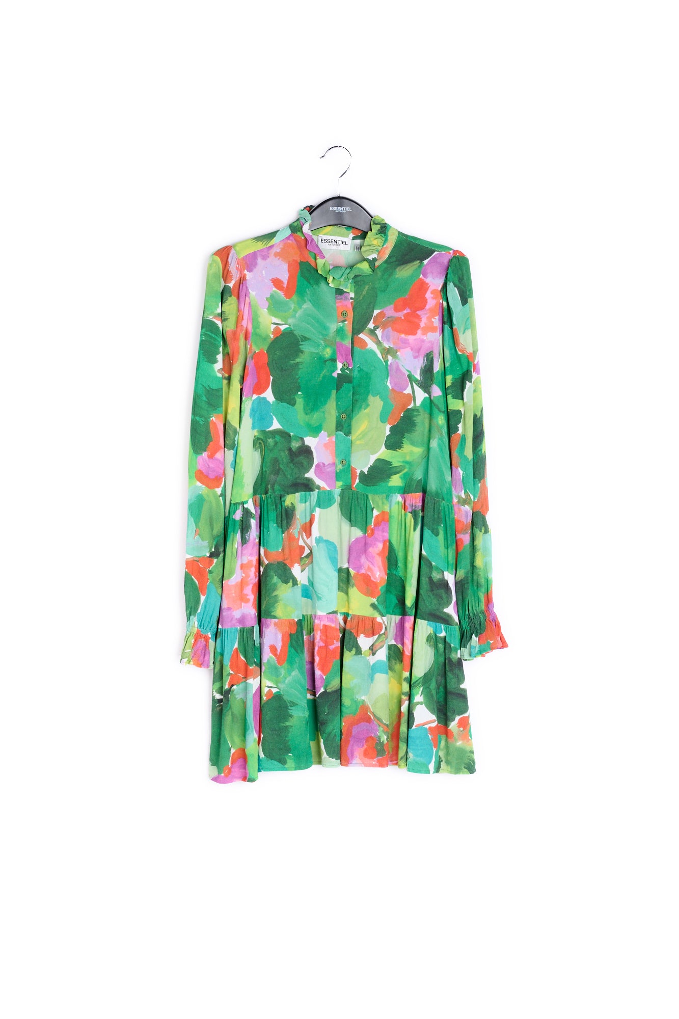 Green, red and purple watercolor-print mini dress RE—SSENTIEL | Essentiel second hand