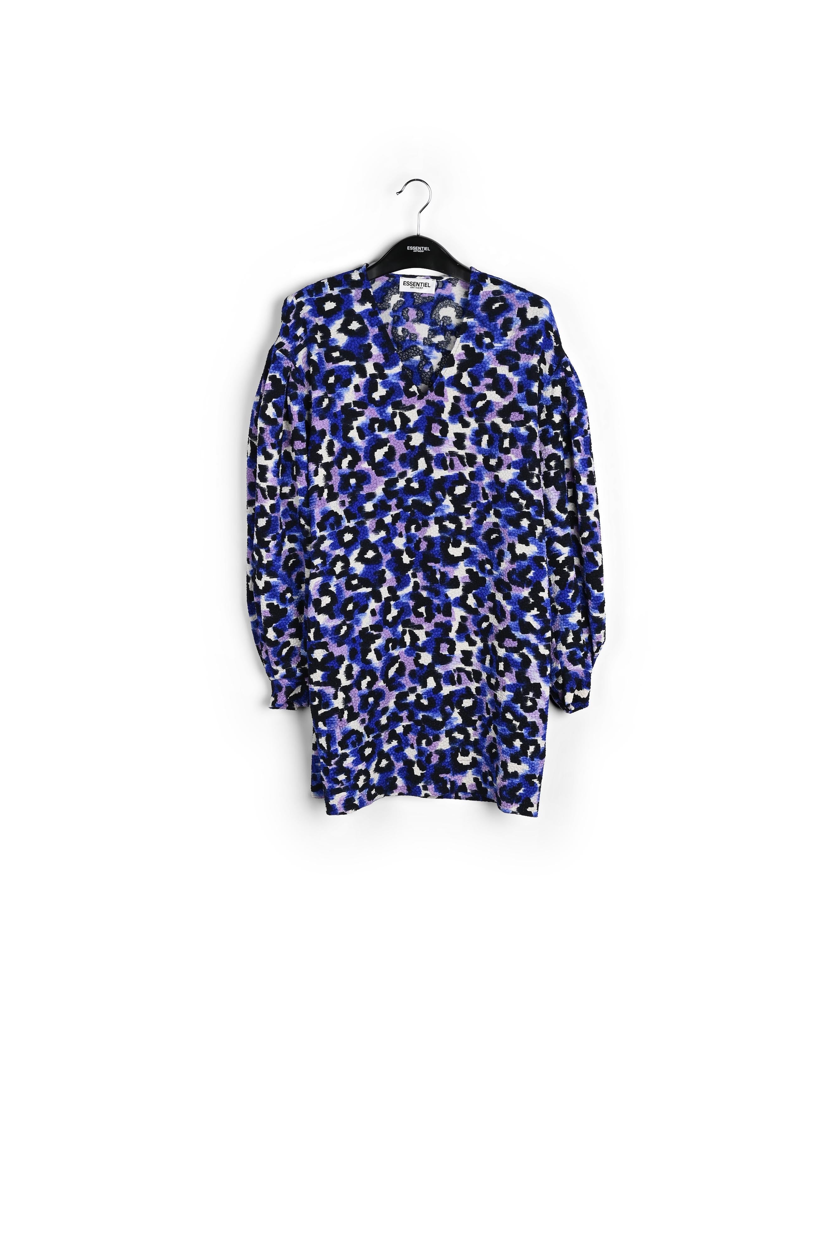 Blue and lilac leopard print mini dress RE—SSENTIEL | Essentiel second hand