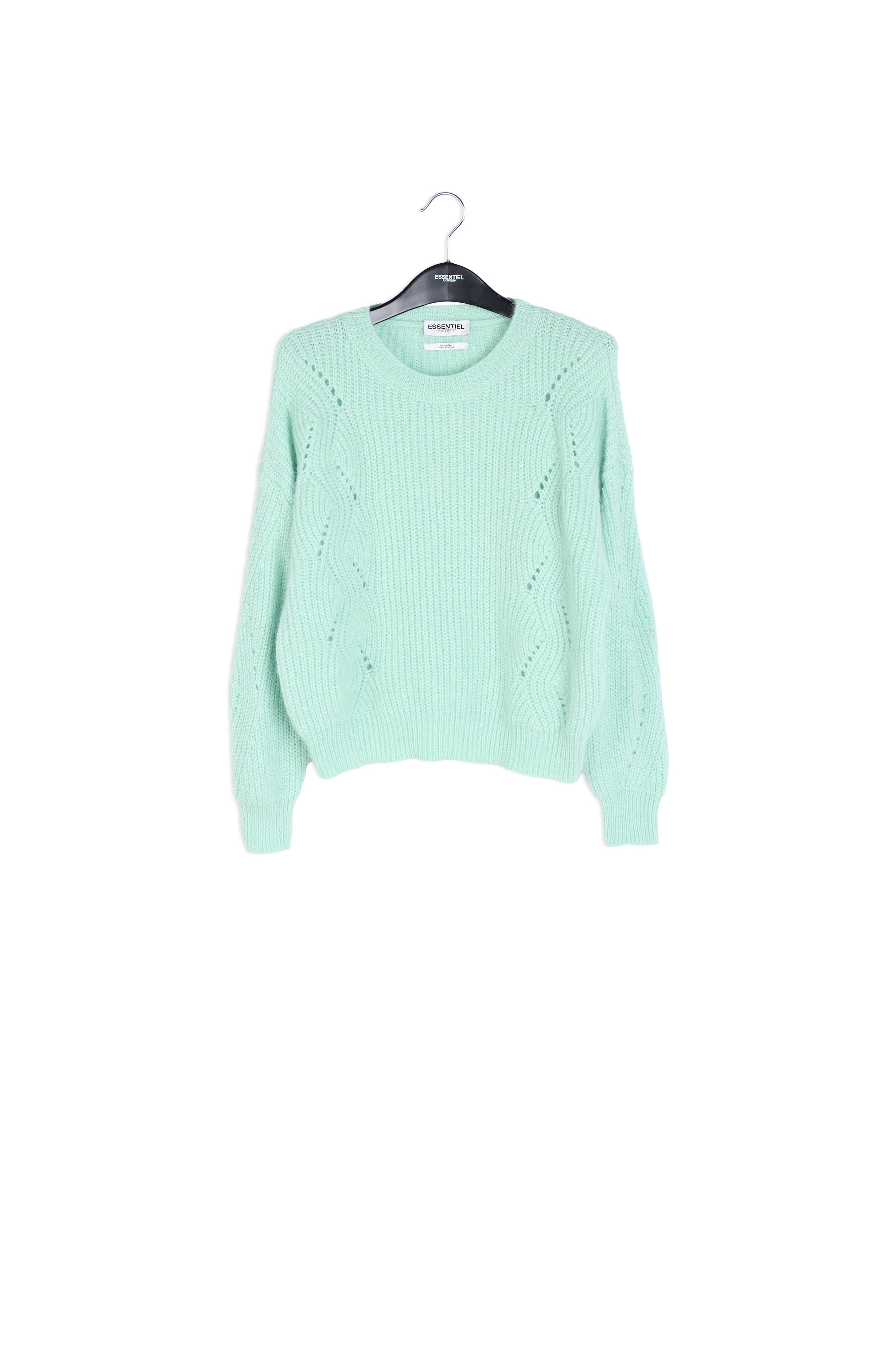 Mint green ribbed mohair-blend sweater RE—SSENTIEL | Essentiel second hand