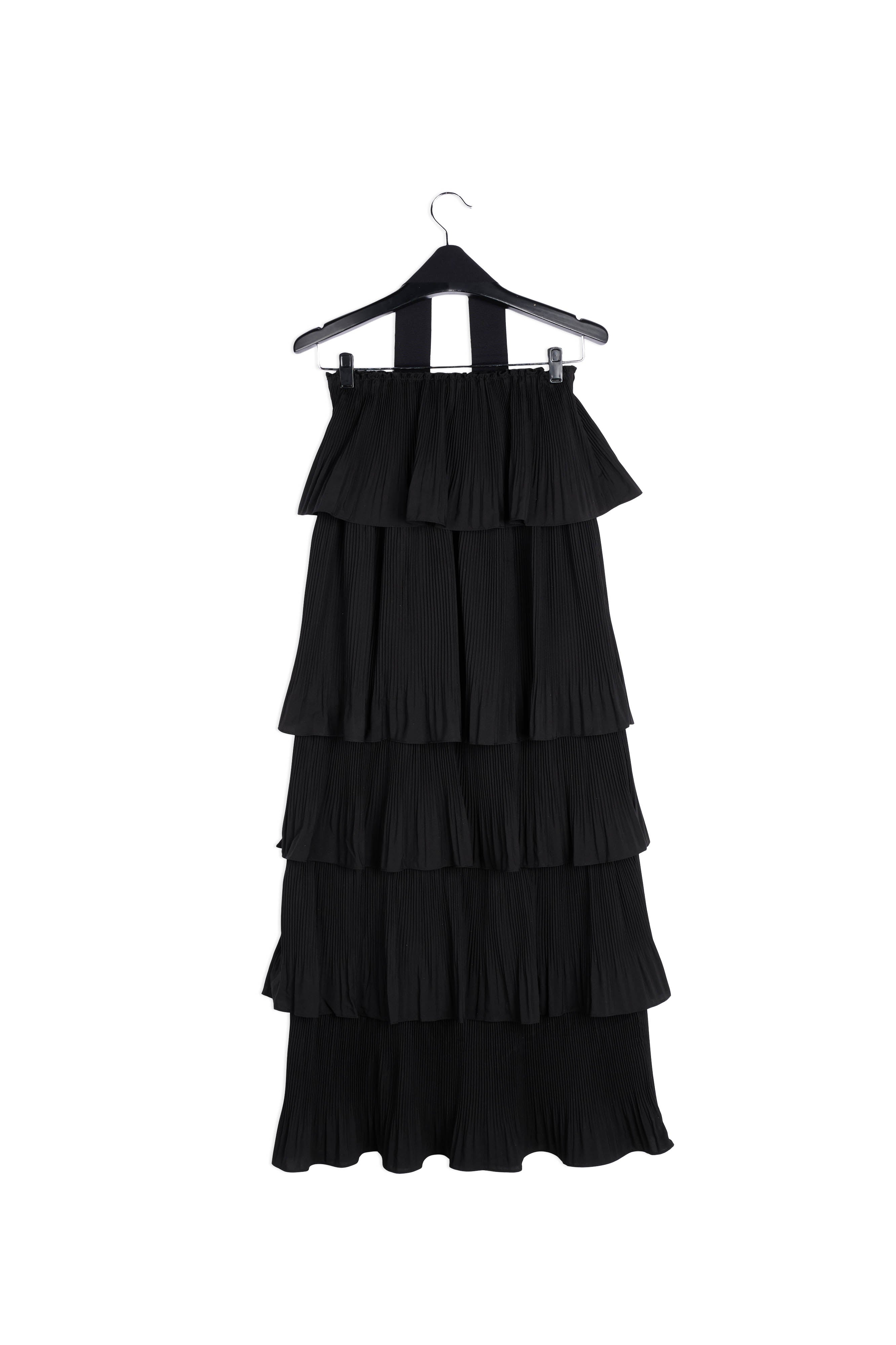 Black tiered strapless dress RE—SSENTIEL | Essentiel second hand