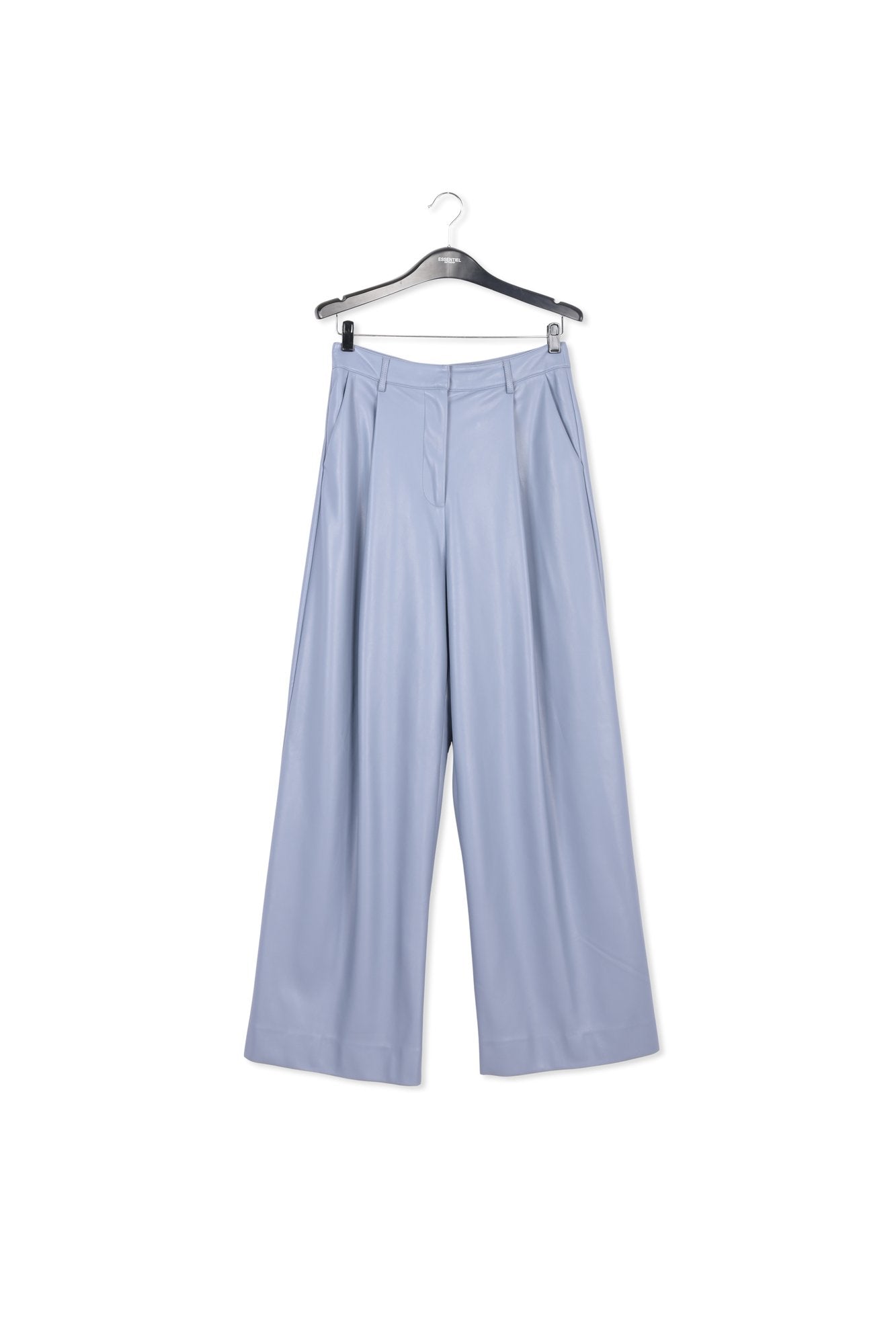 Powder blue faux leather pants RE—SSENTIEL | Essentiel second hand