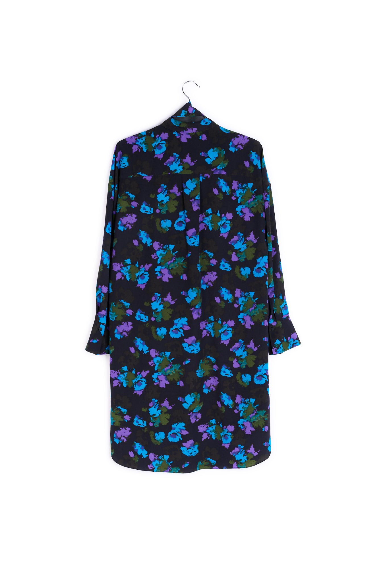 Black and red floral print midi shirt dress RE—SSENTIEL | Essentiel second hand