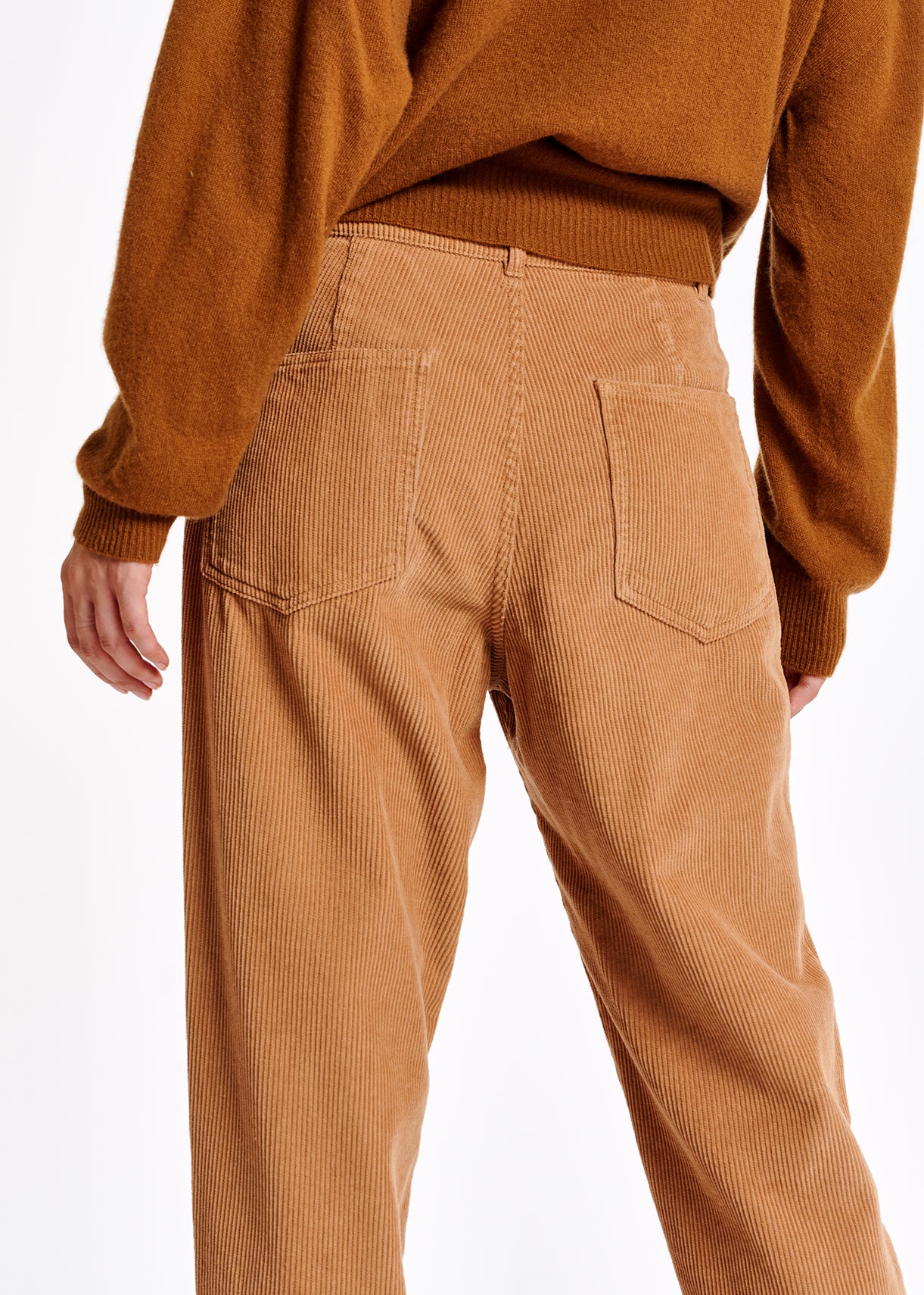 Camel cotton-corduroy pants RE—SSENTIEL | Essentiel second hand