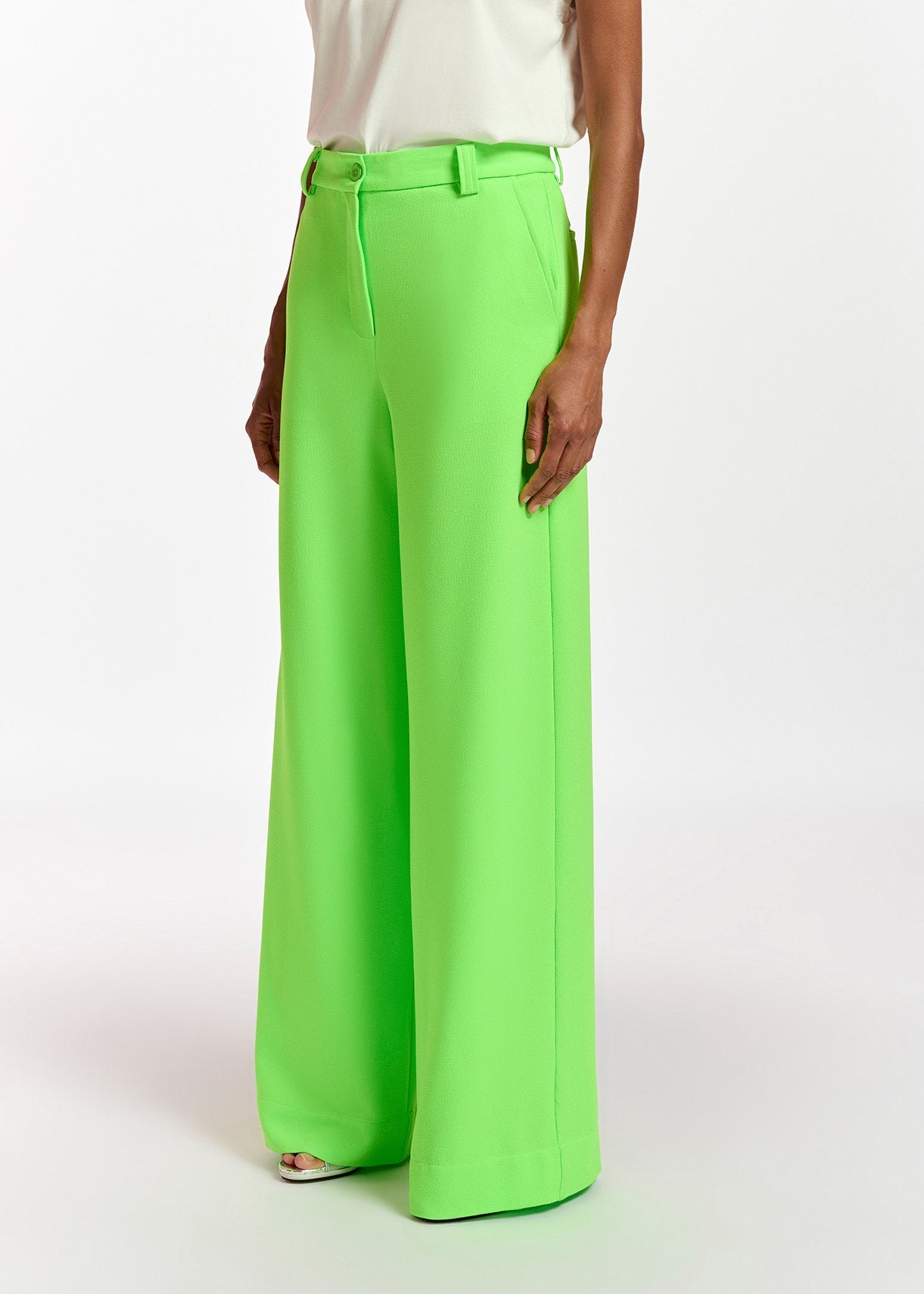 Neon green wide-leg pants RE—SSENTIEL | Essentiel second hand