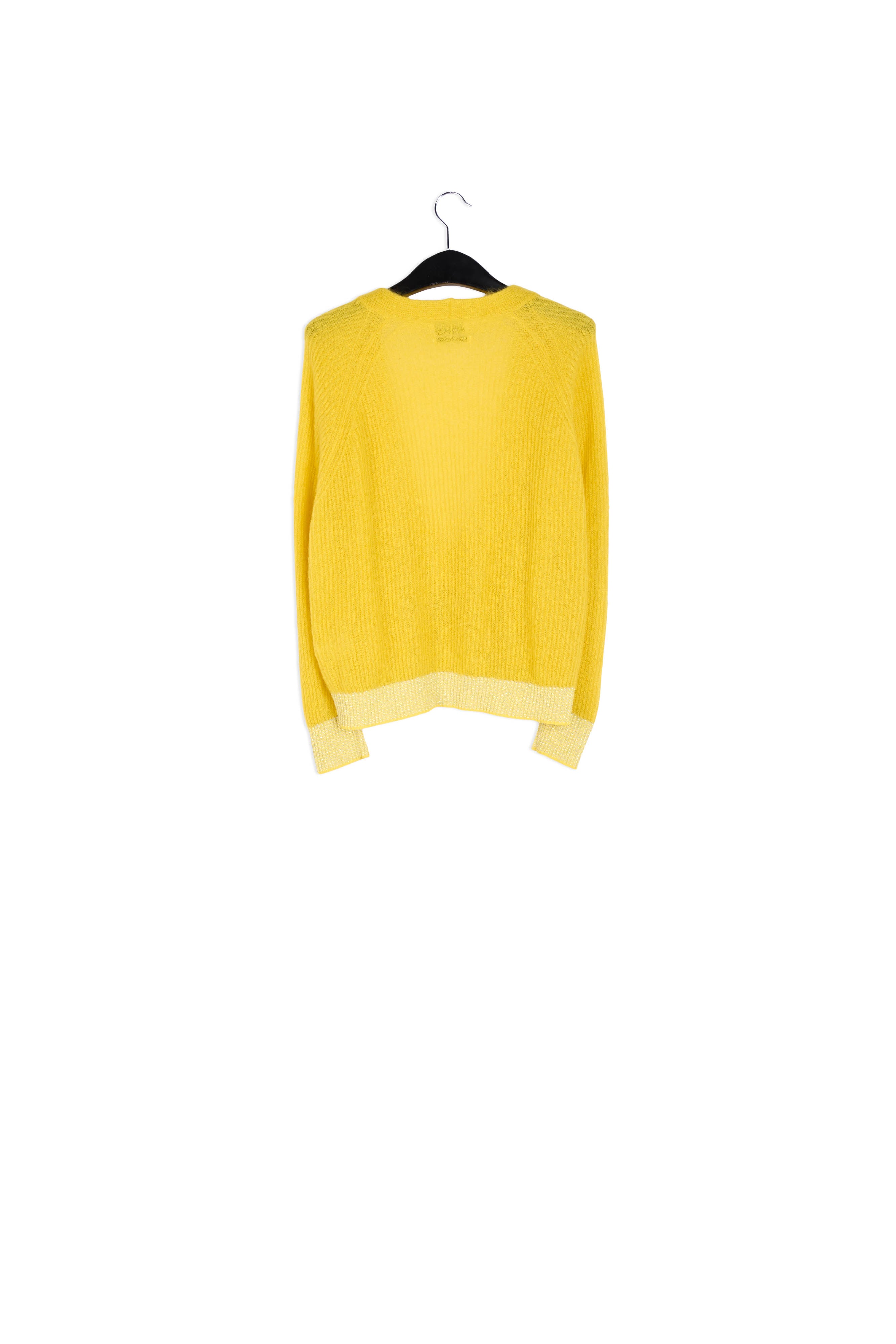 Yellow ribbed open cardigan with accentuated trims RE—SSENTIEL | Essentiel second hand