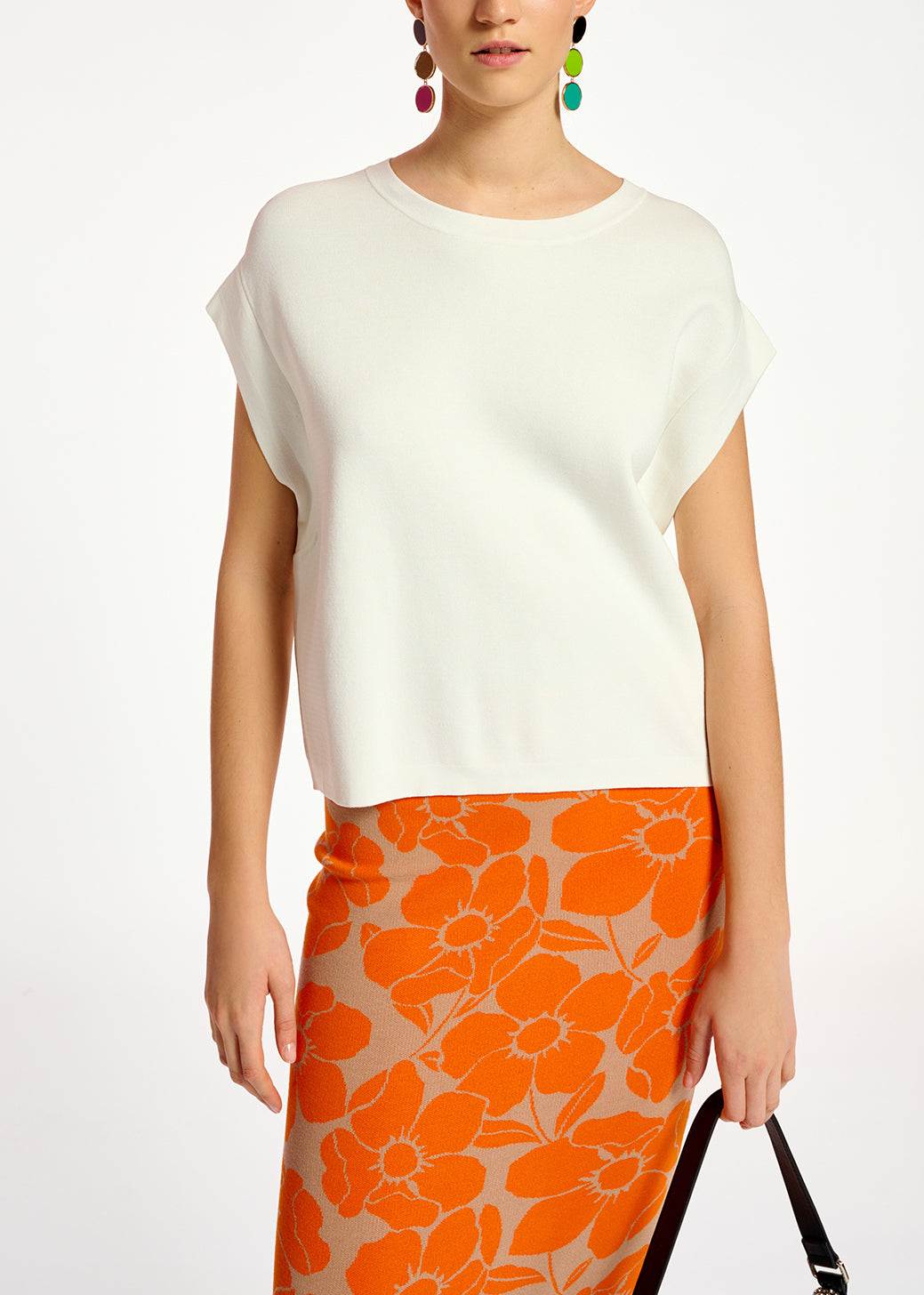 Pull sans manches en tricot blanc cassé RE—SSENTIEL | Essentiel second hand