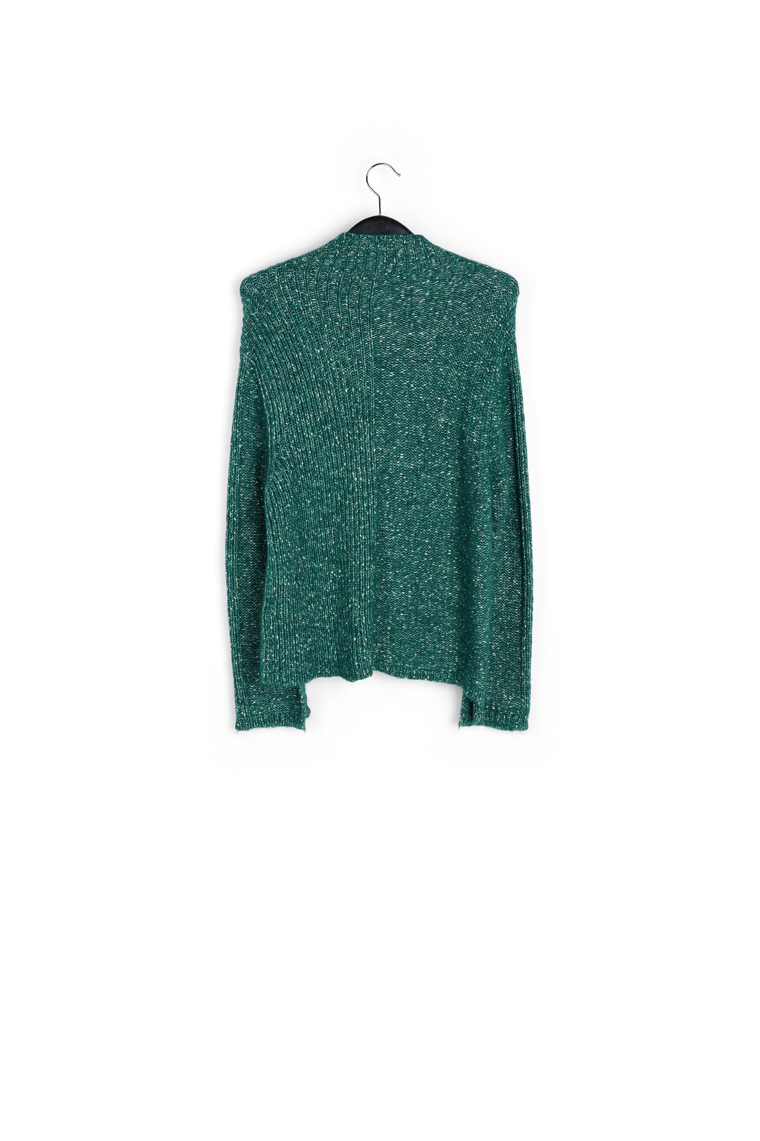 Pull à col roulé en tricot vert foncé mêlé RE—SSENTIEL | Essentiel second hand