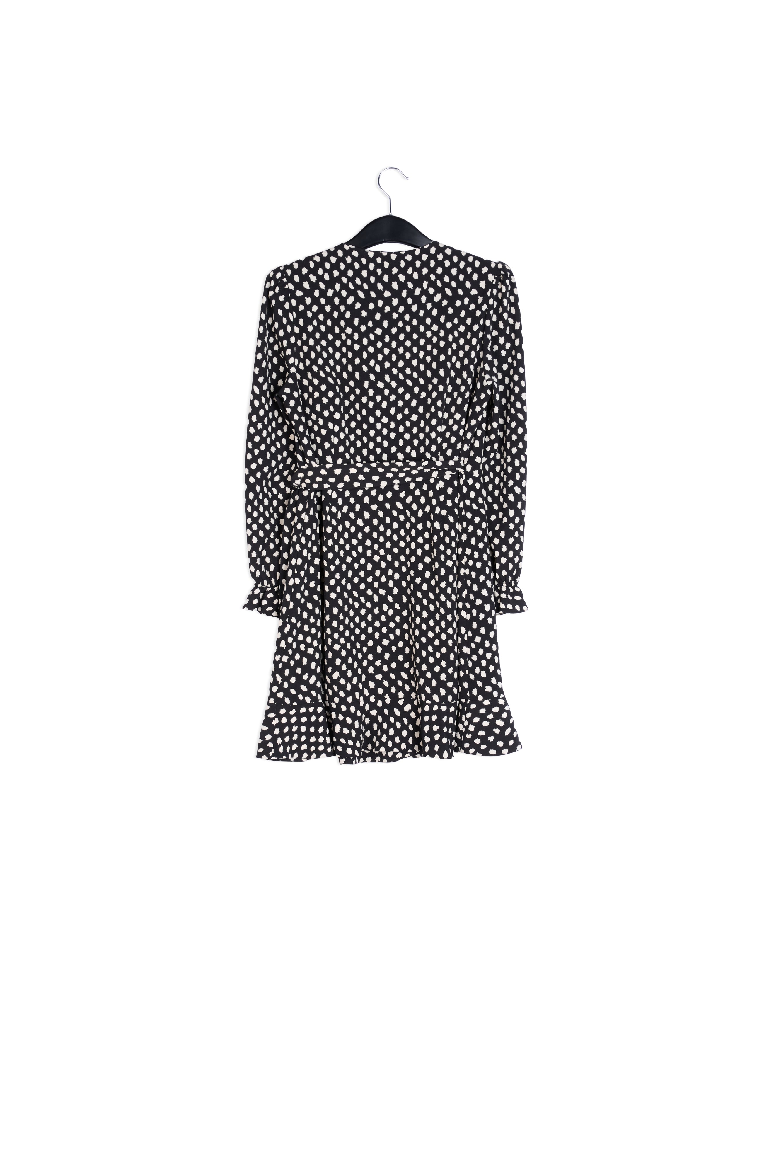 Mini robe cache-cœur noire à pois RE—SSENTIEL | Essentiel second hand