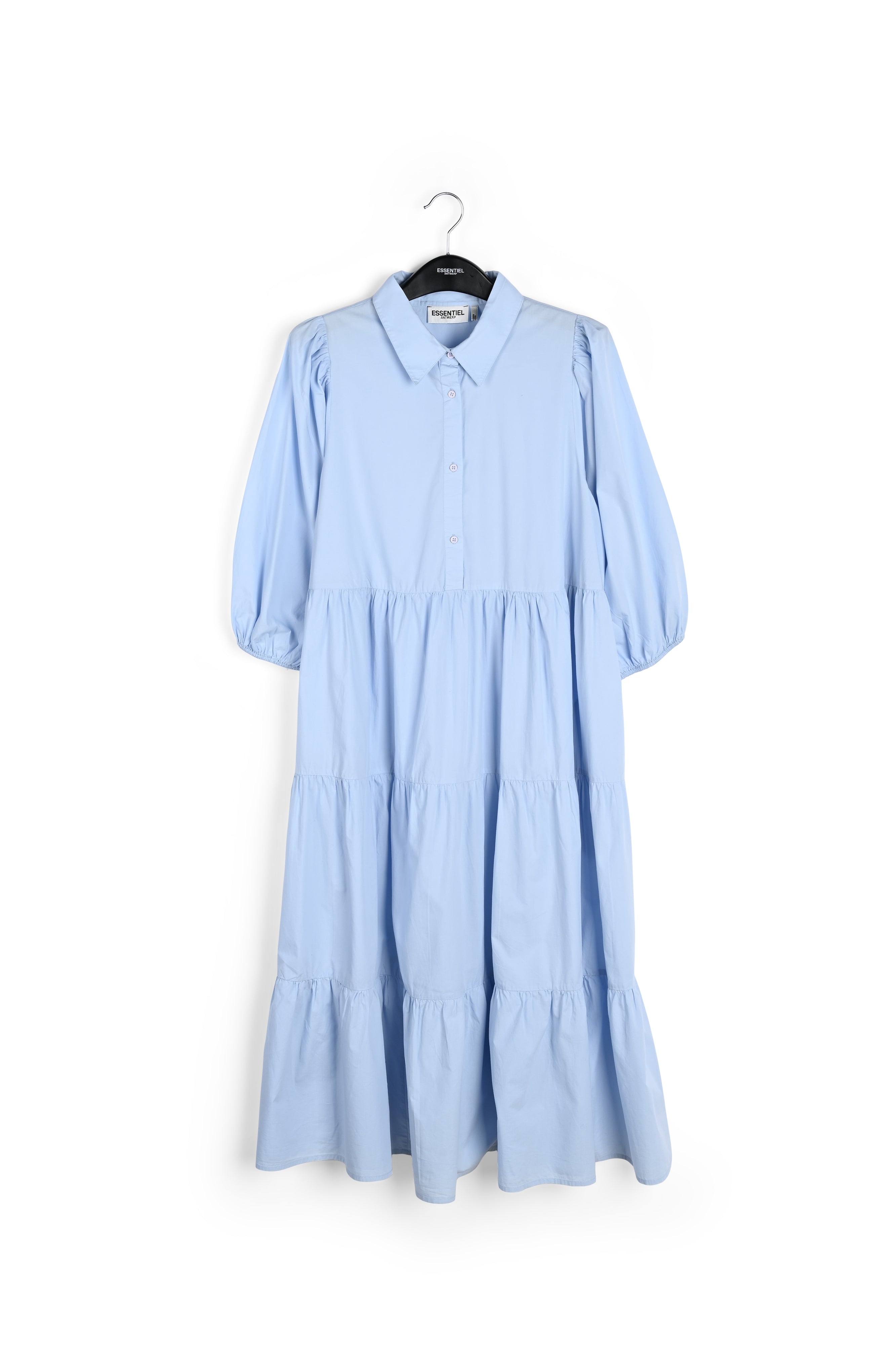 Voluminous blue A-line shirt dress RE—SSENTIEL | Essentiel second hand