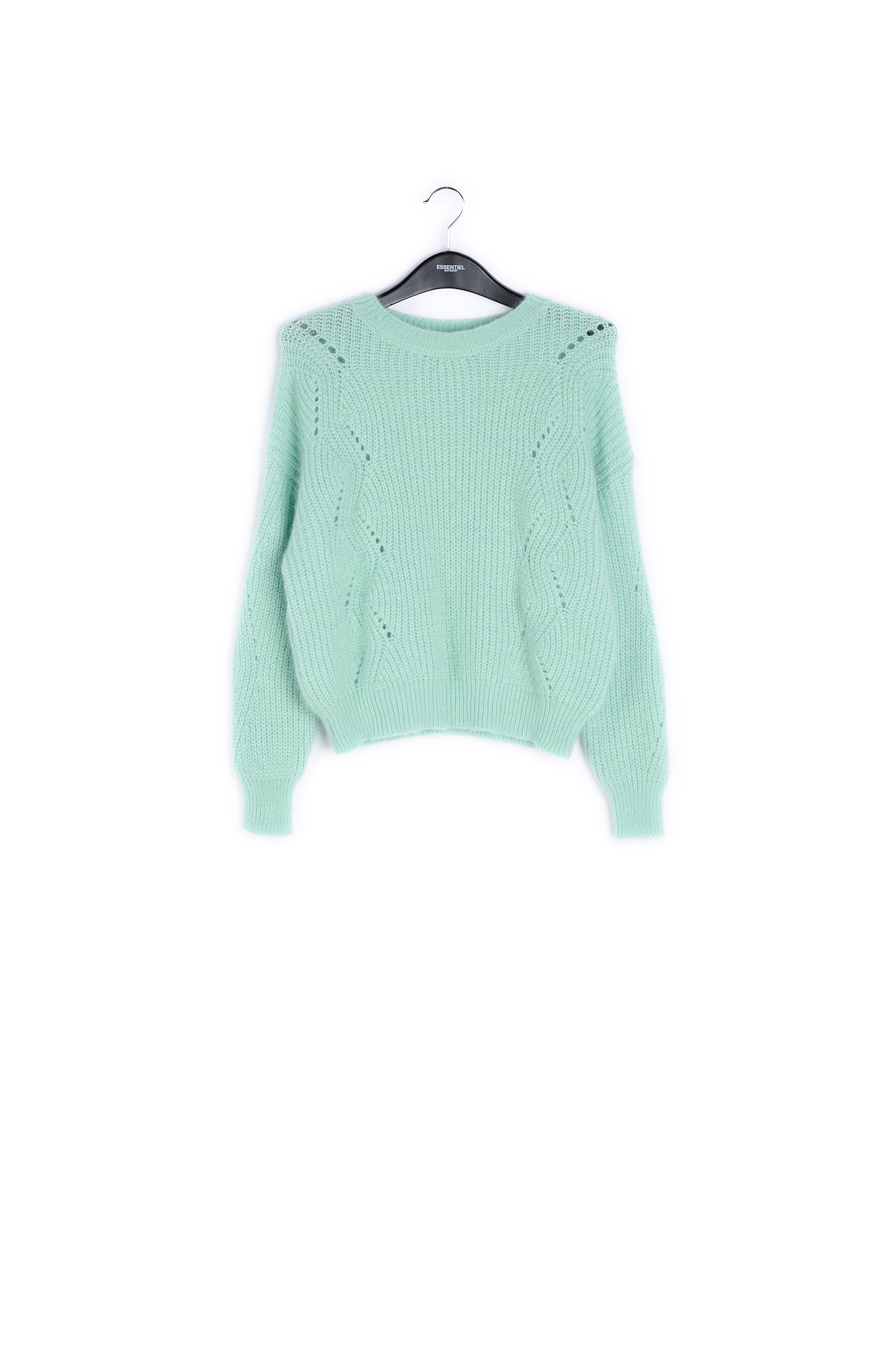 Mint green ribbed mohair-blend sweater RE—SSENTIEL | Essentiel second hand