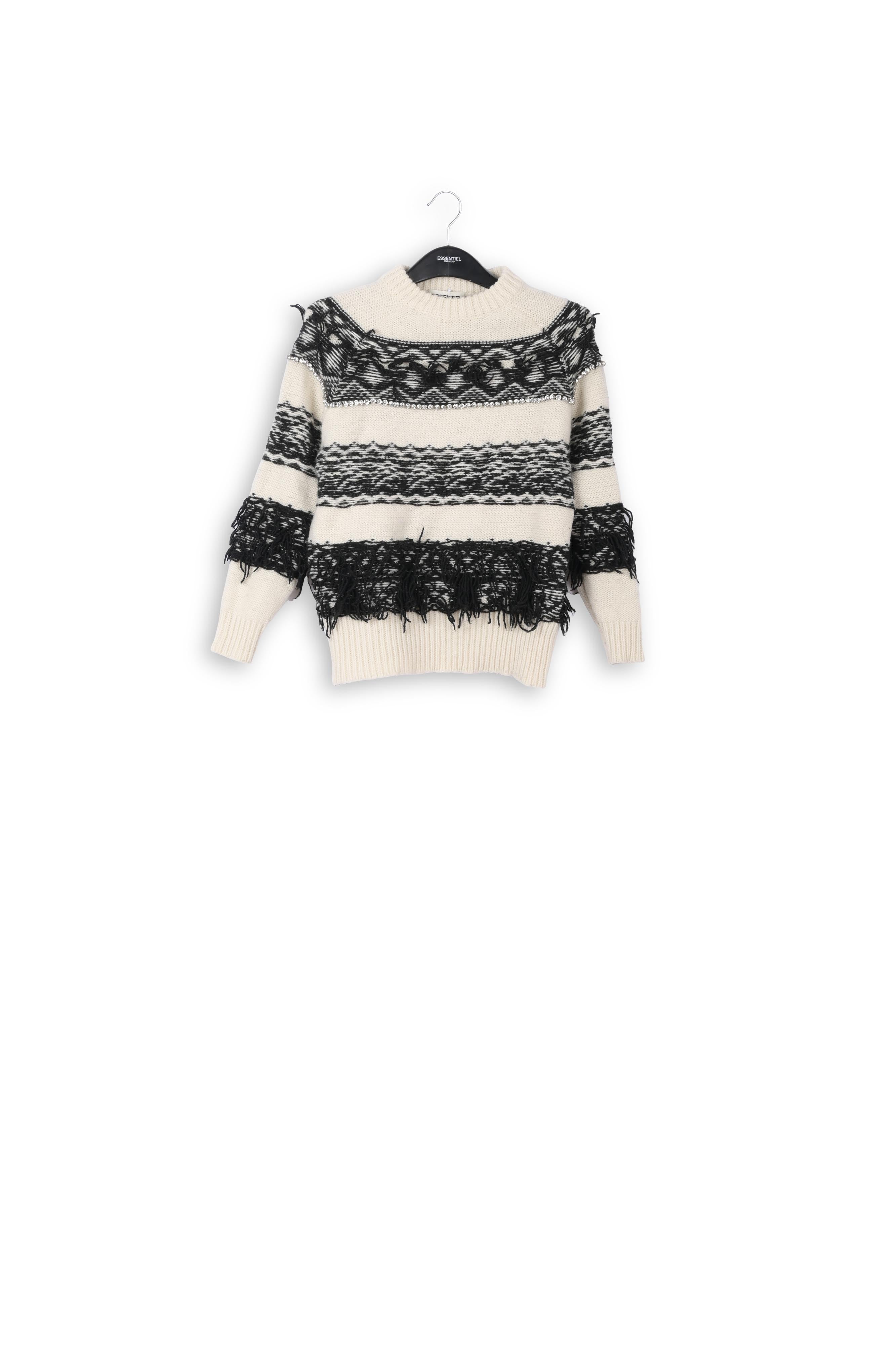 Pull à l'envers gris, noir et blanc RE—SSENTIEL | Essentiel second hand