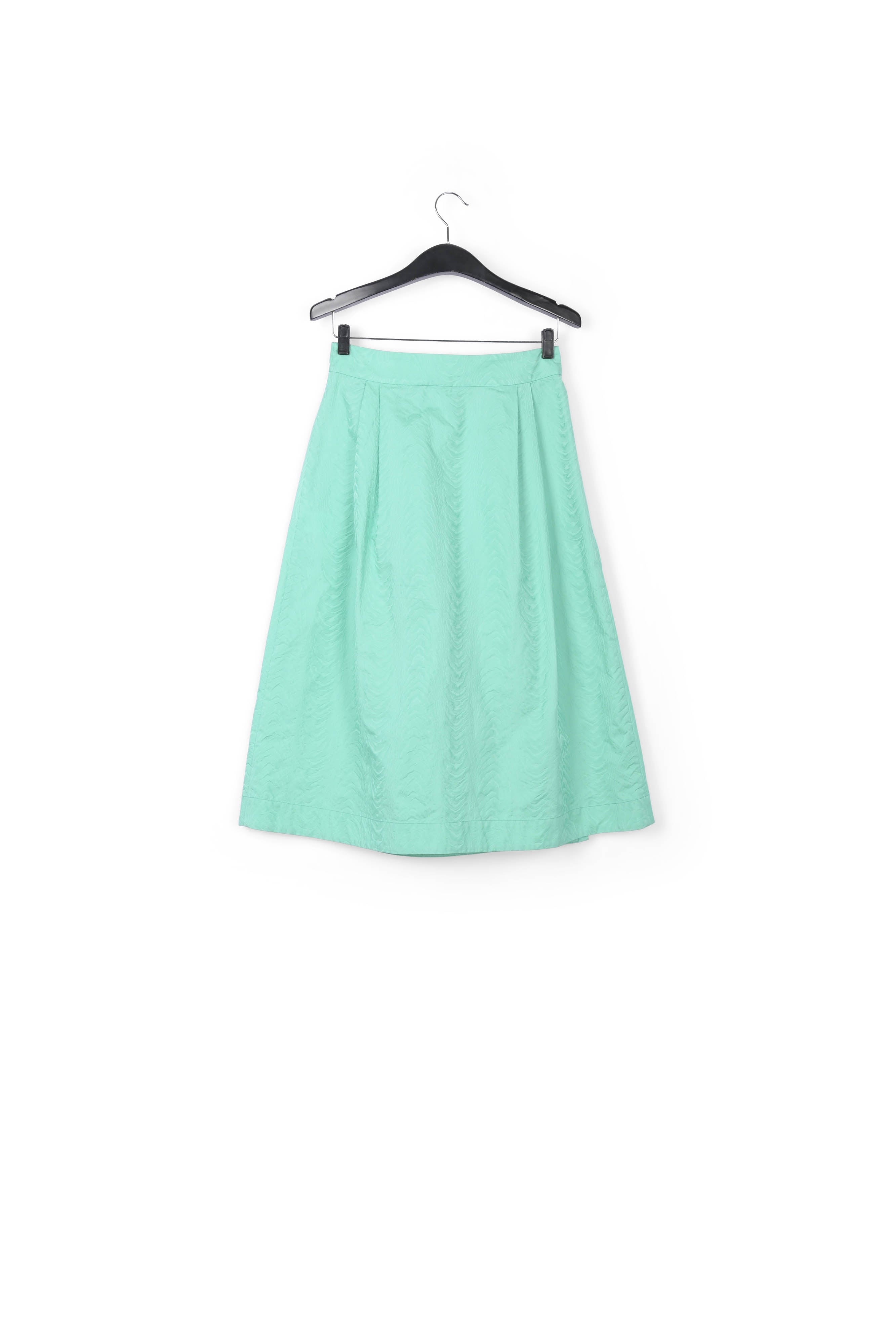 Turquoise jacquard midi-length wrap skirt RE—SSENTIEL | Essentiel second hand