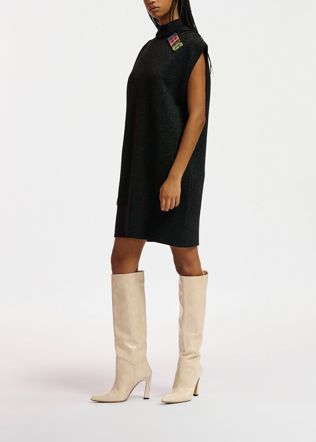 Black lurex knitted dress RE—SSENTIEL | Essentiel second hand