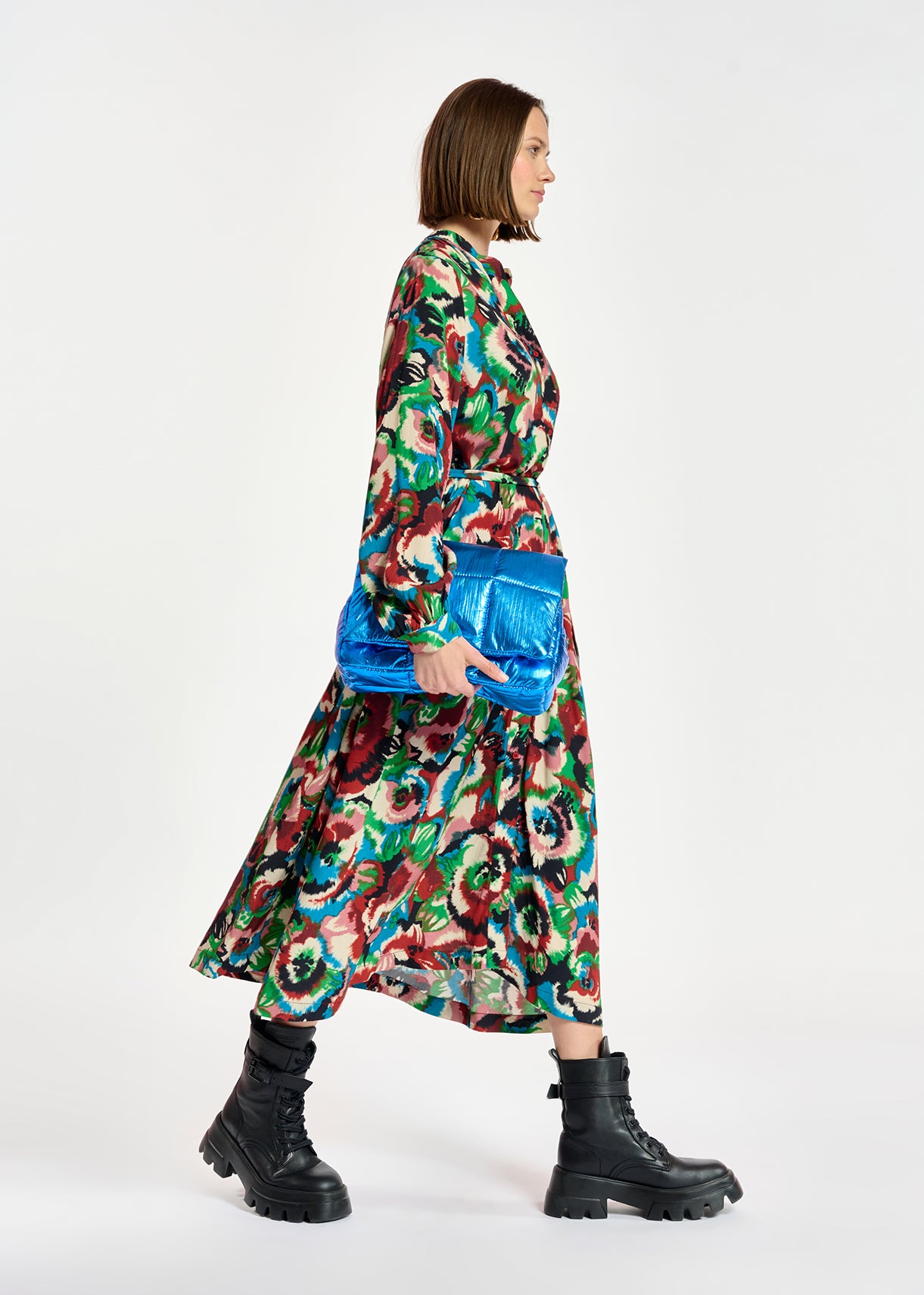 Multicolor floral-print shirt dress RE—SSENTIEL | Essentiel second hand