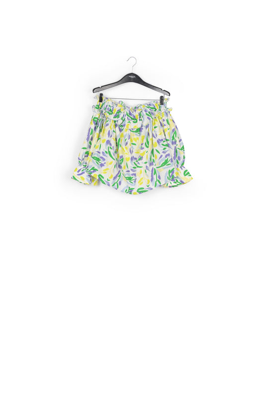 Top met blote schouders en witte, gele en paarse bloemenprint RE—SSENTIEL | Essentiel second hand