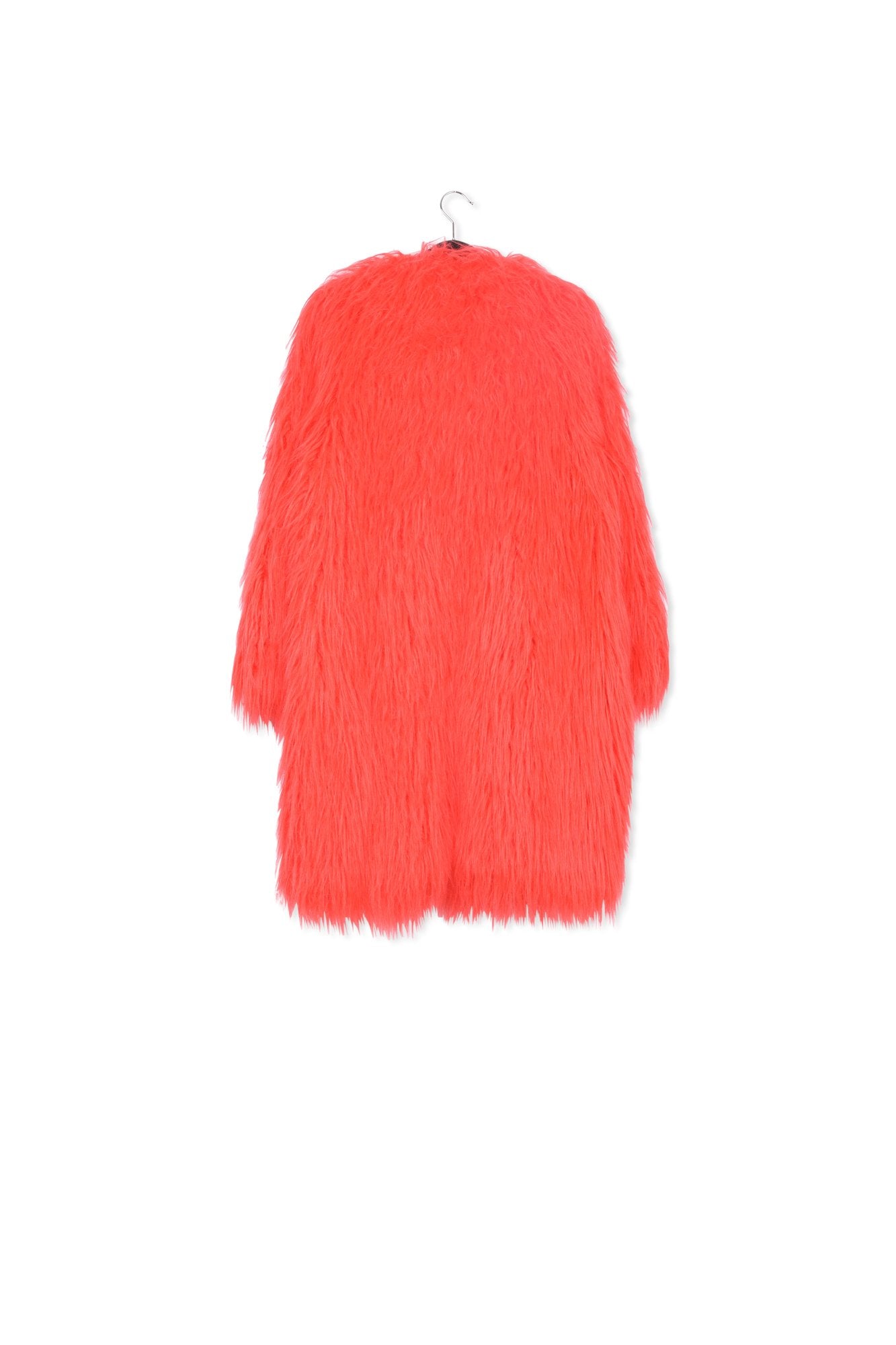 Manteau oversize en fausse fourrure rouge RE—SSENTIEL | Essentiel second hand