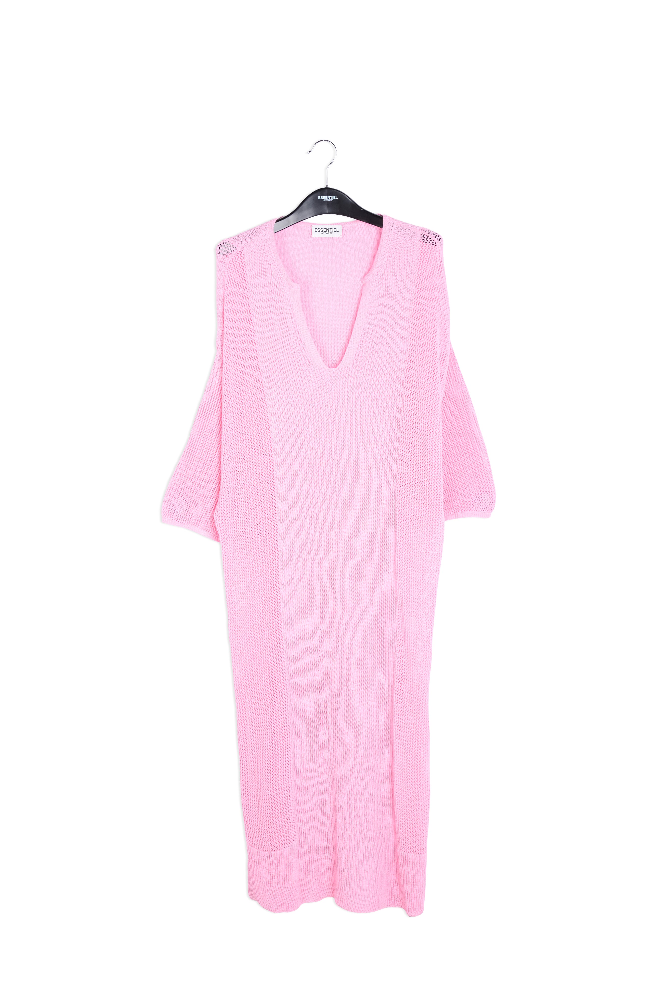 Light pink loose-fit knit kaftan dress RE—SSENTIEL | Essentiel second hand