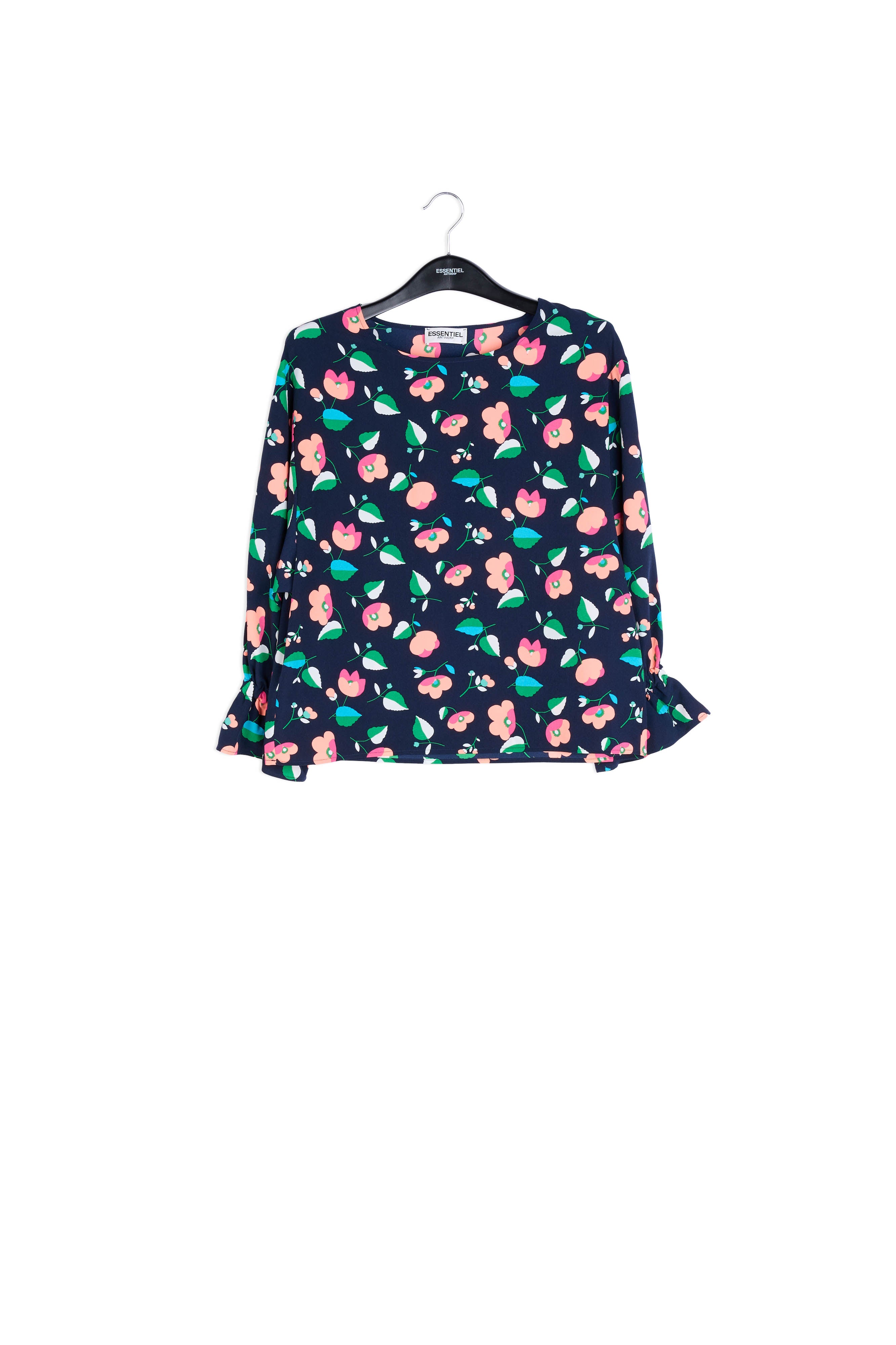 Chemisier floral bleu marine RE—SSENTIEL | Essentiel second hand