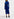 Blue stretch-velvet midi-length dress Faume - seconde main