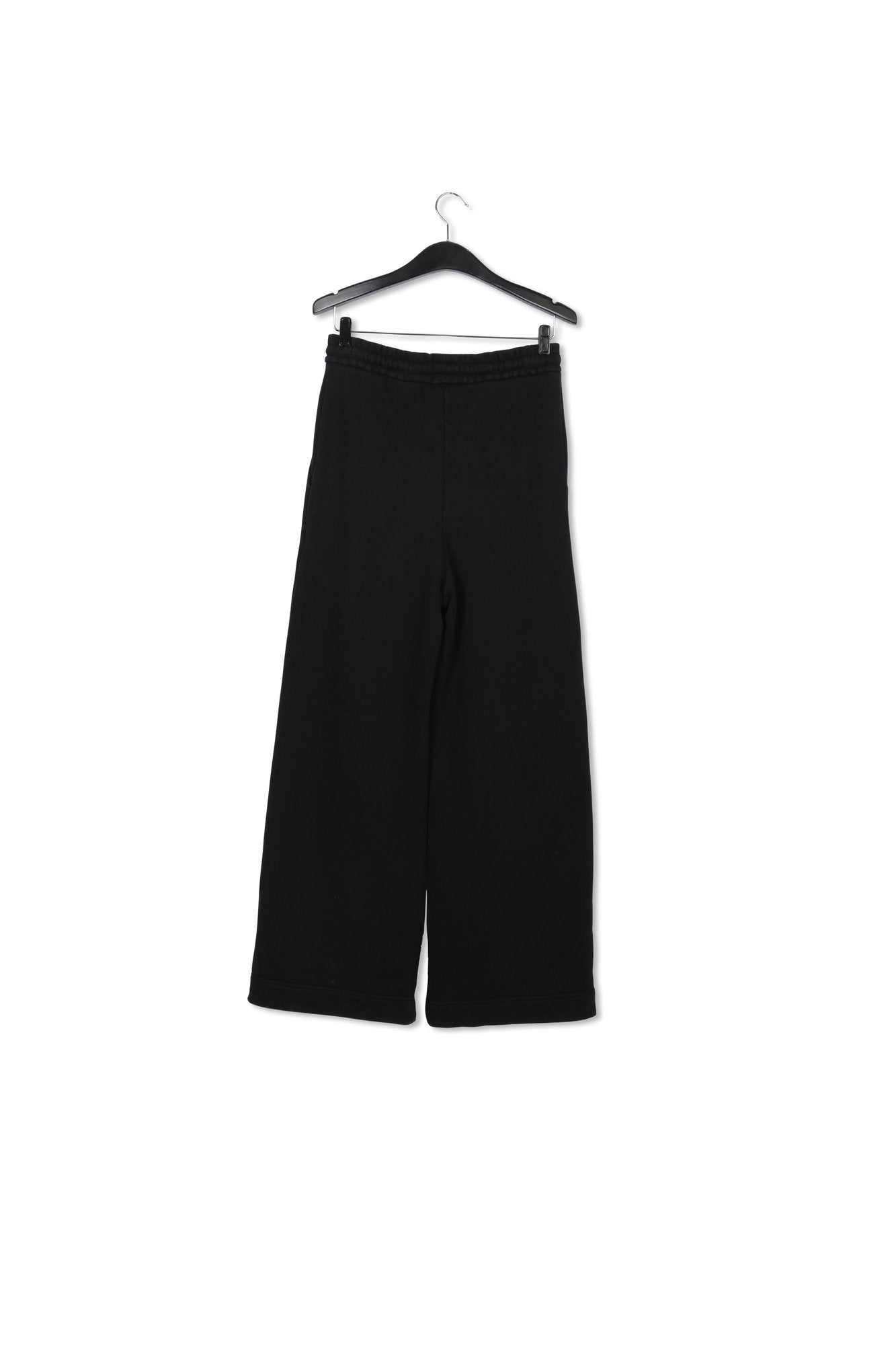 Black wide-leg cotton-jersey sweatpants RE—SSENTIEL | Essentiel second hand