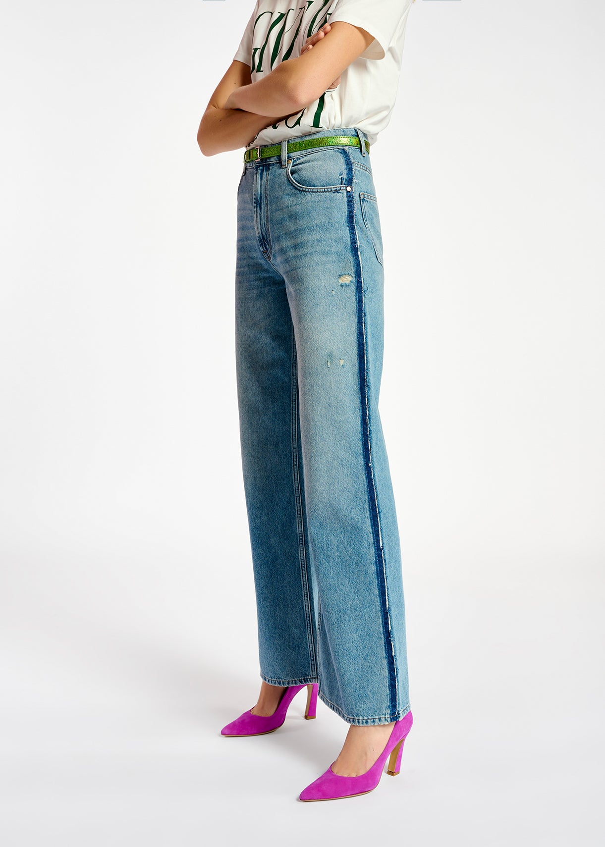 Wide-leg blue jeans RE—SSENTIEL | Essentiel second hand
