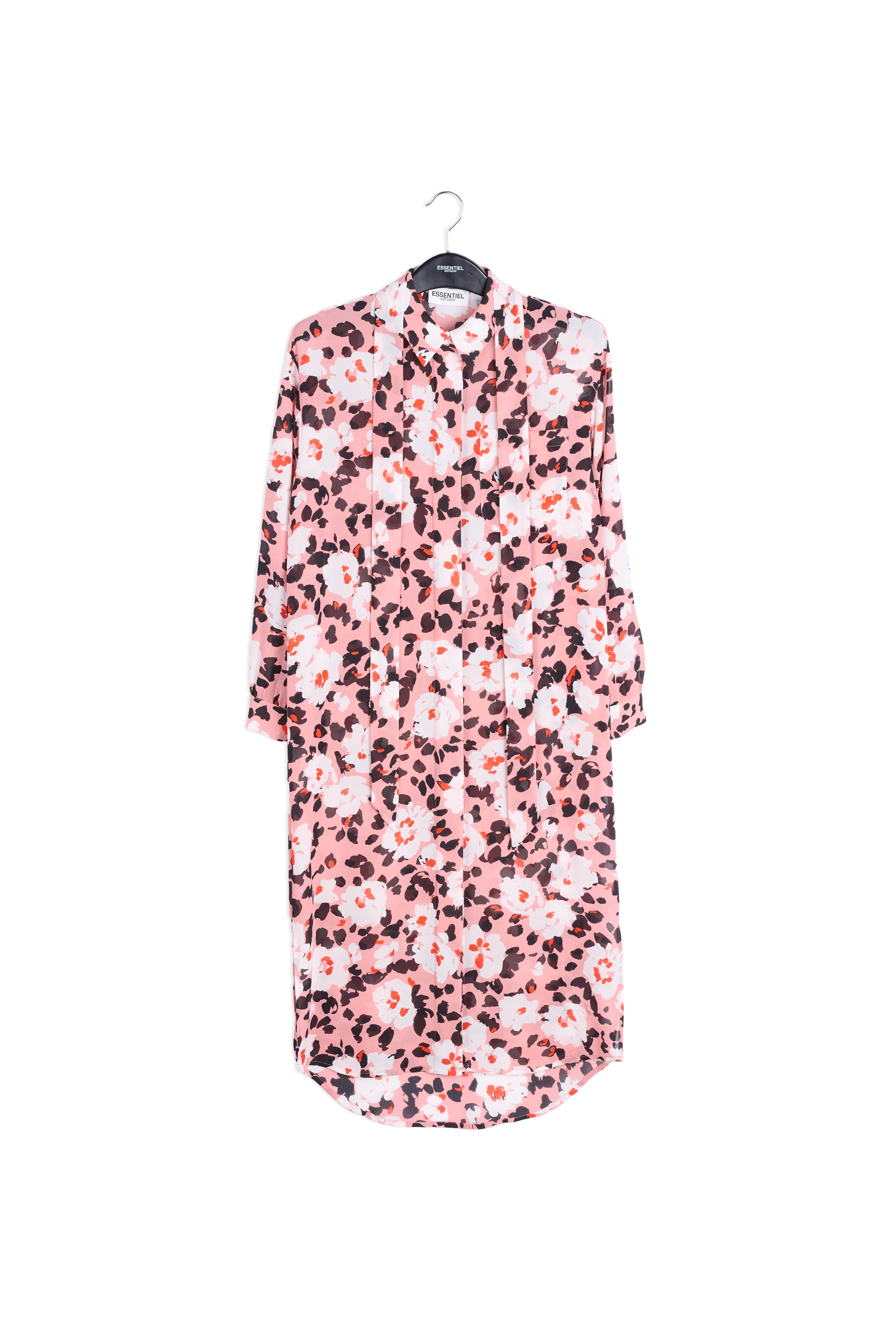 Pink floral-print shirt dress RE—SSENTIEL | Essentiel second hand