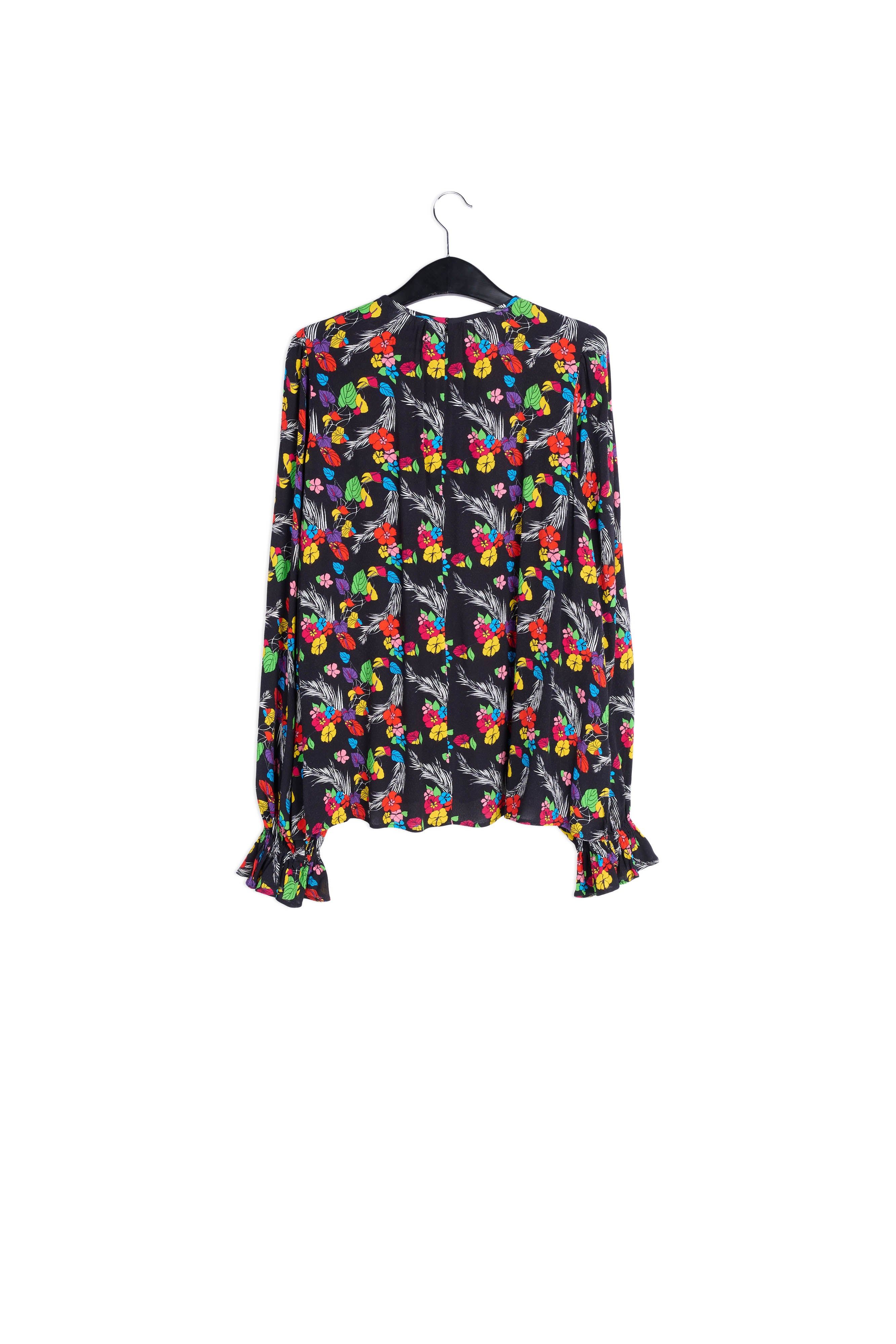 Black tropical print top RE—SSENTIEL | Essentiel second hand