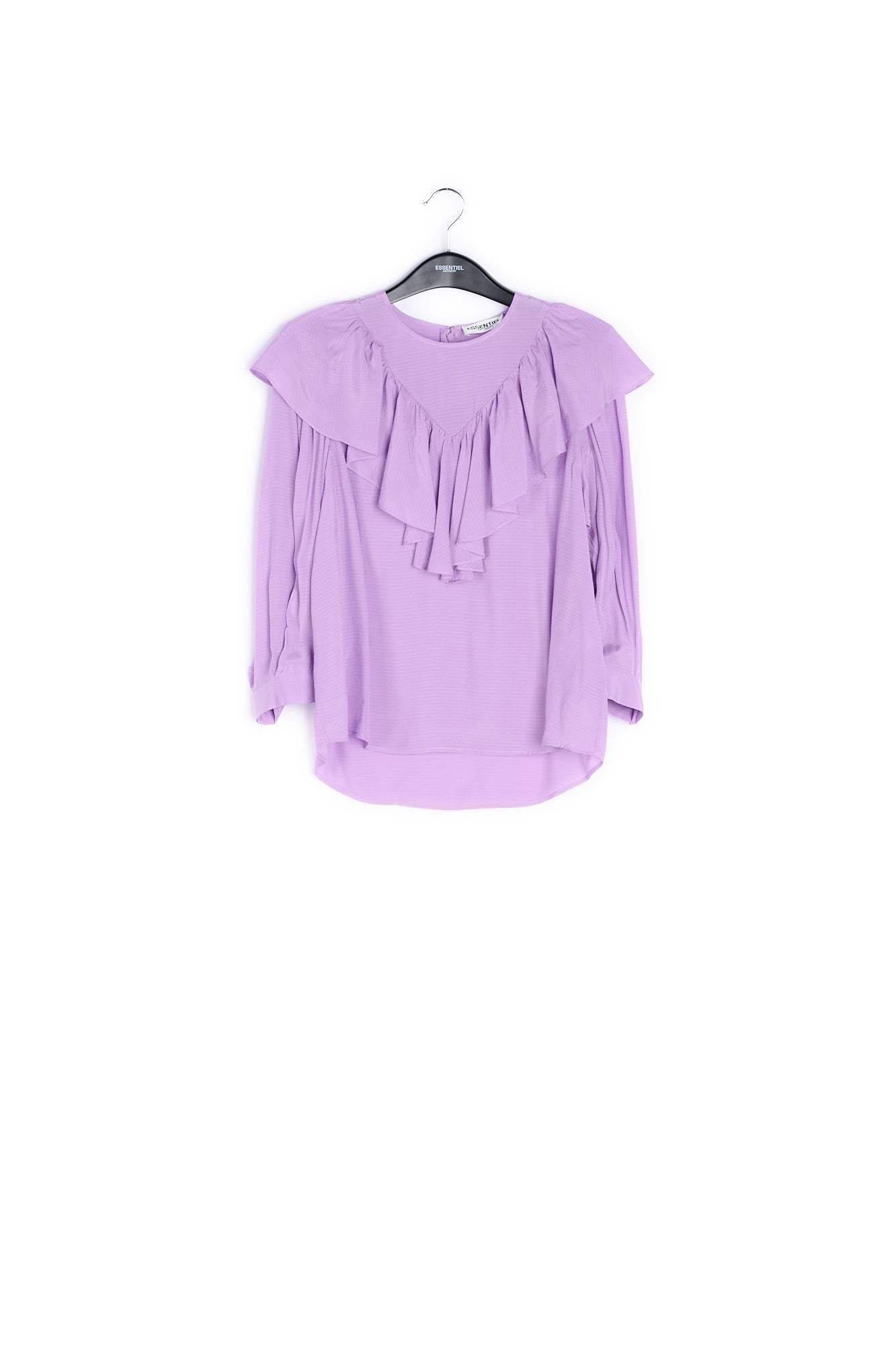 Lilac fluid loose-fit top with ruffles RE—SSENTIEL | Essentiel second hand