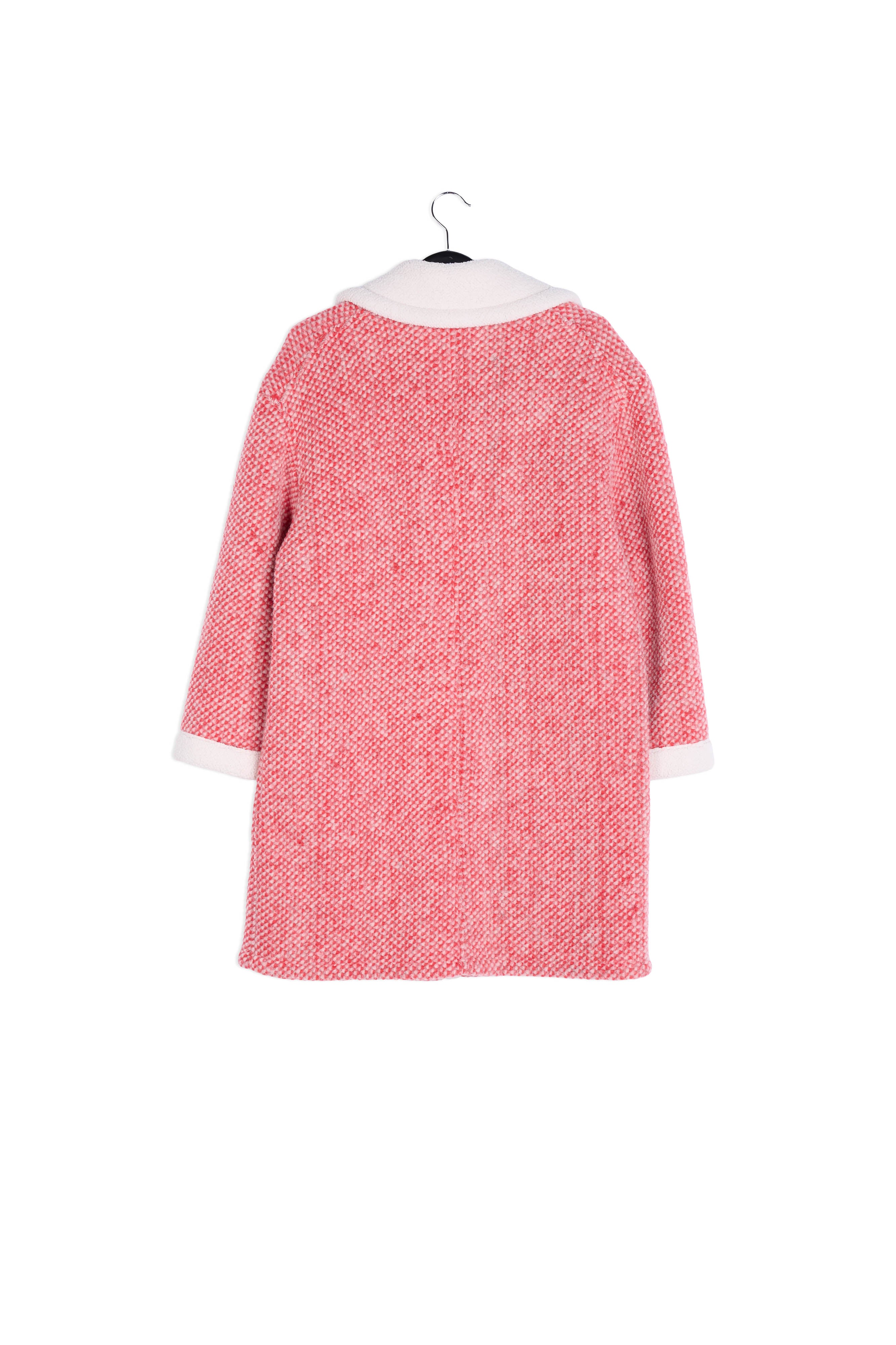 Red and off-white wool-blend coat with teddy lining RE—SSENTIEL | Essentiel second hand