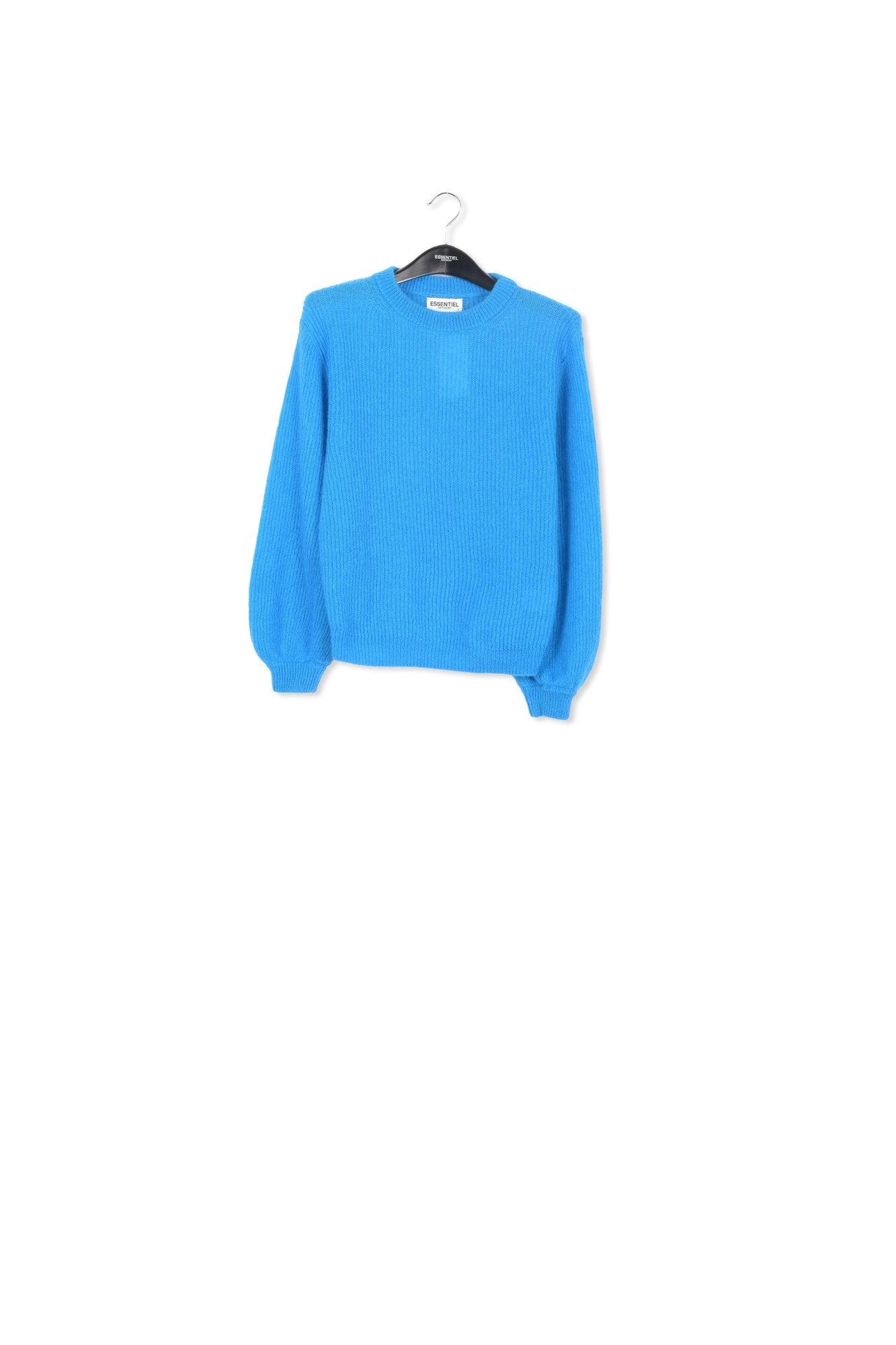 Blue knit sweater with voluminous sleeves RE—SSENTIEL | Essentiel second hand
