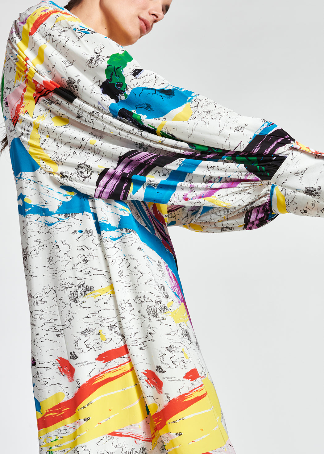 Mini robe blanc cassé à imprimé multicolore RE—SSENTIEL | Essentiel second hand