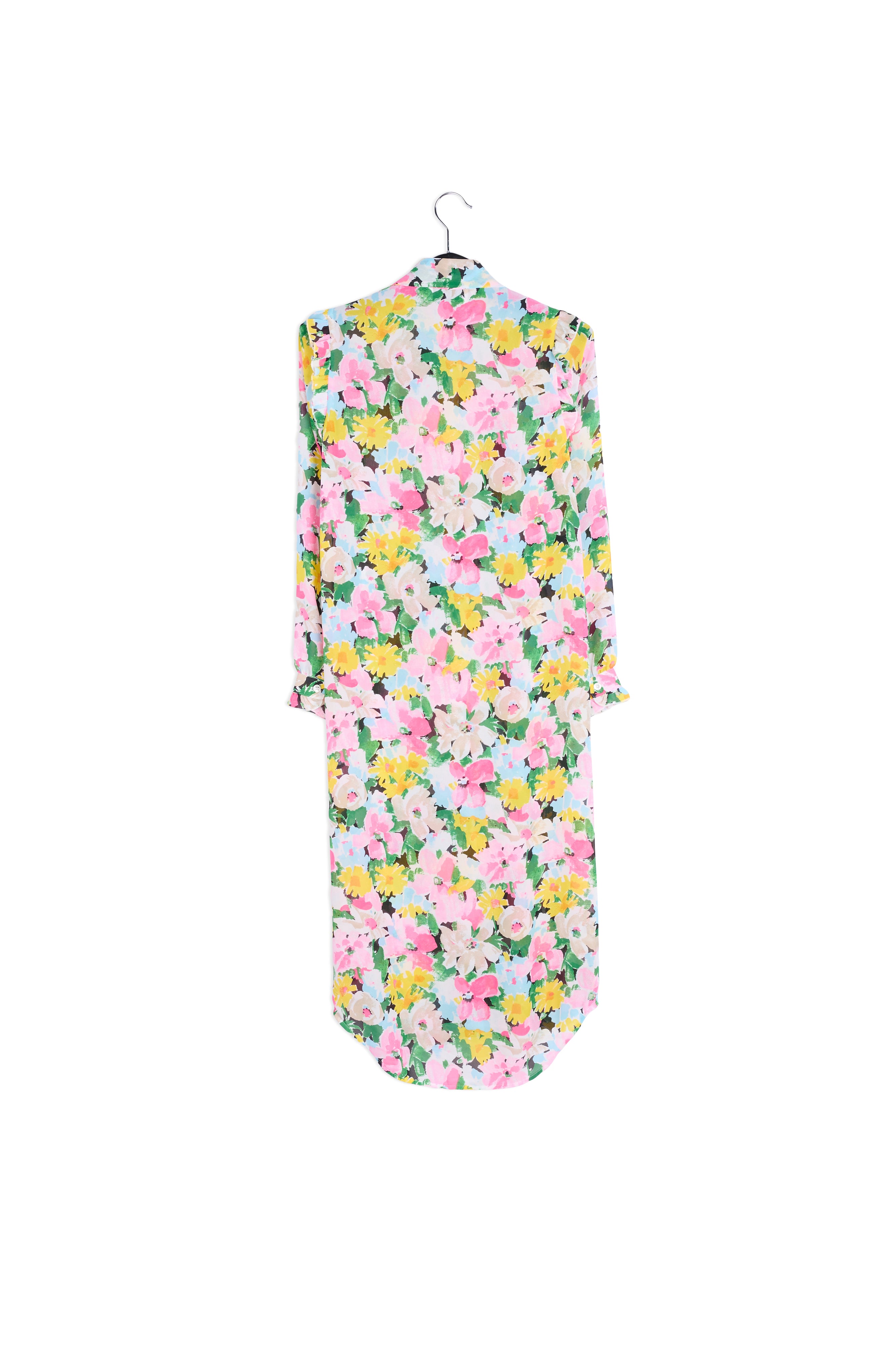 Colorful floral ruffle-detailed shirt dress RE—SSENTIEL | Essentiel second hand