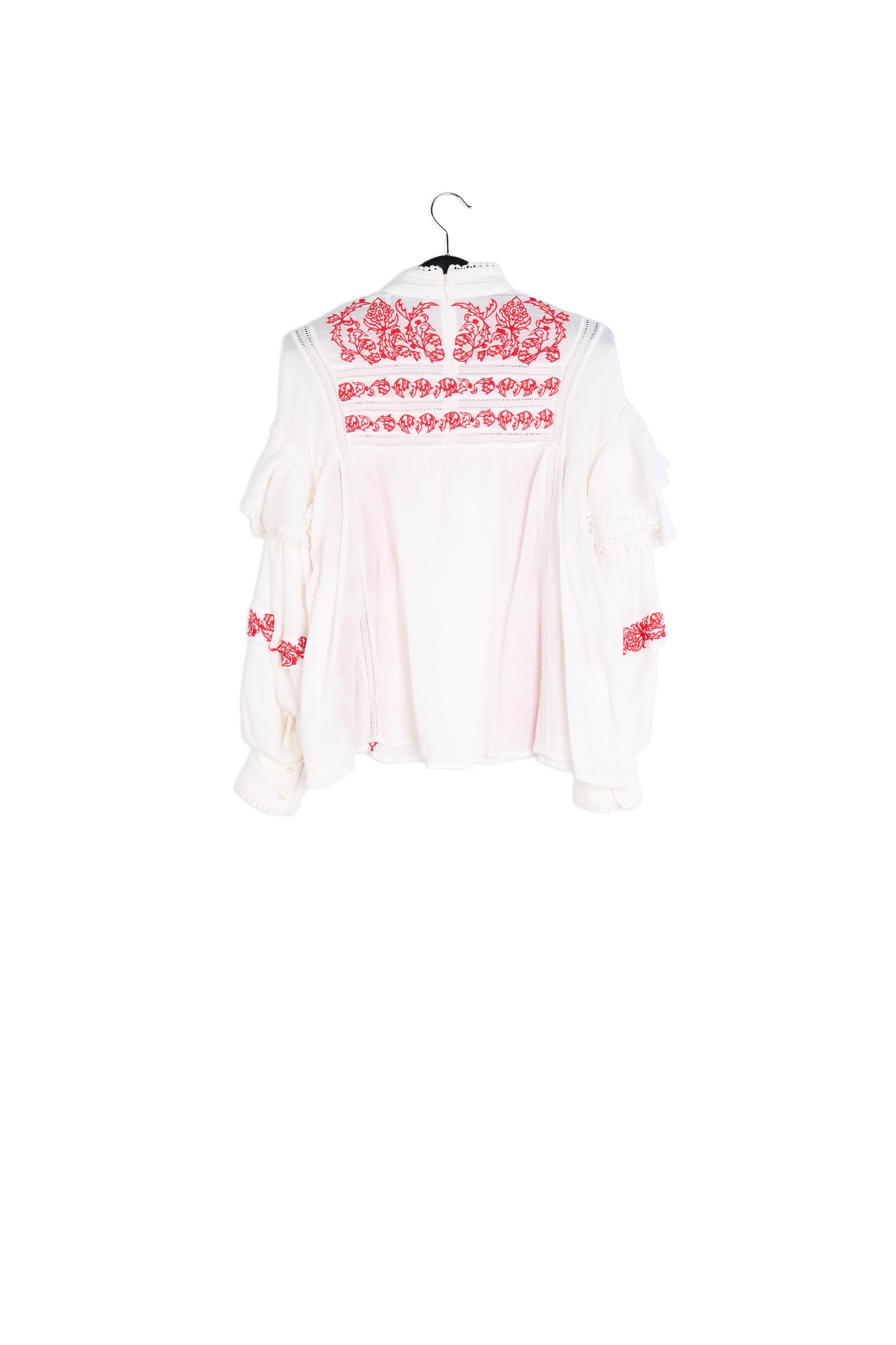 Gebroken witte top met volants en kant RE—SSENTIEL | Essentiel second hand