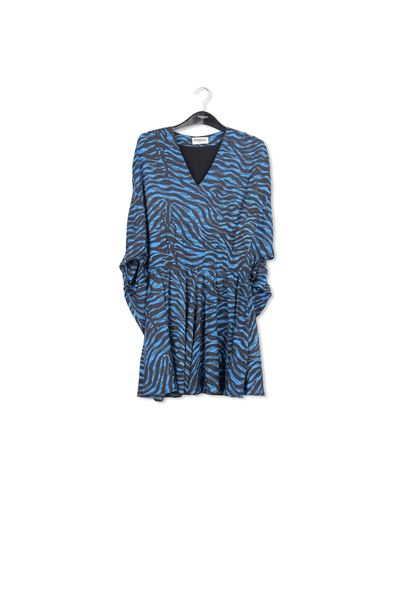 Turquoise and black zebra print mini dress RE—SSENTIEL | Essentiel second hand
