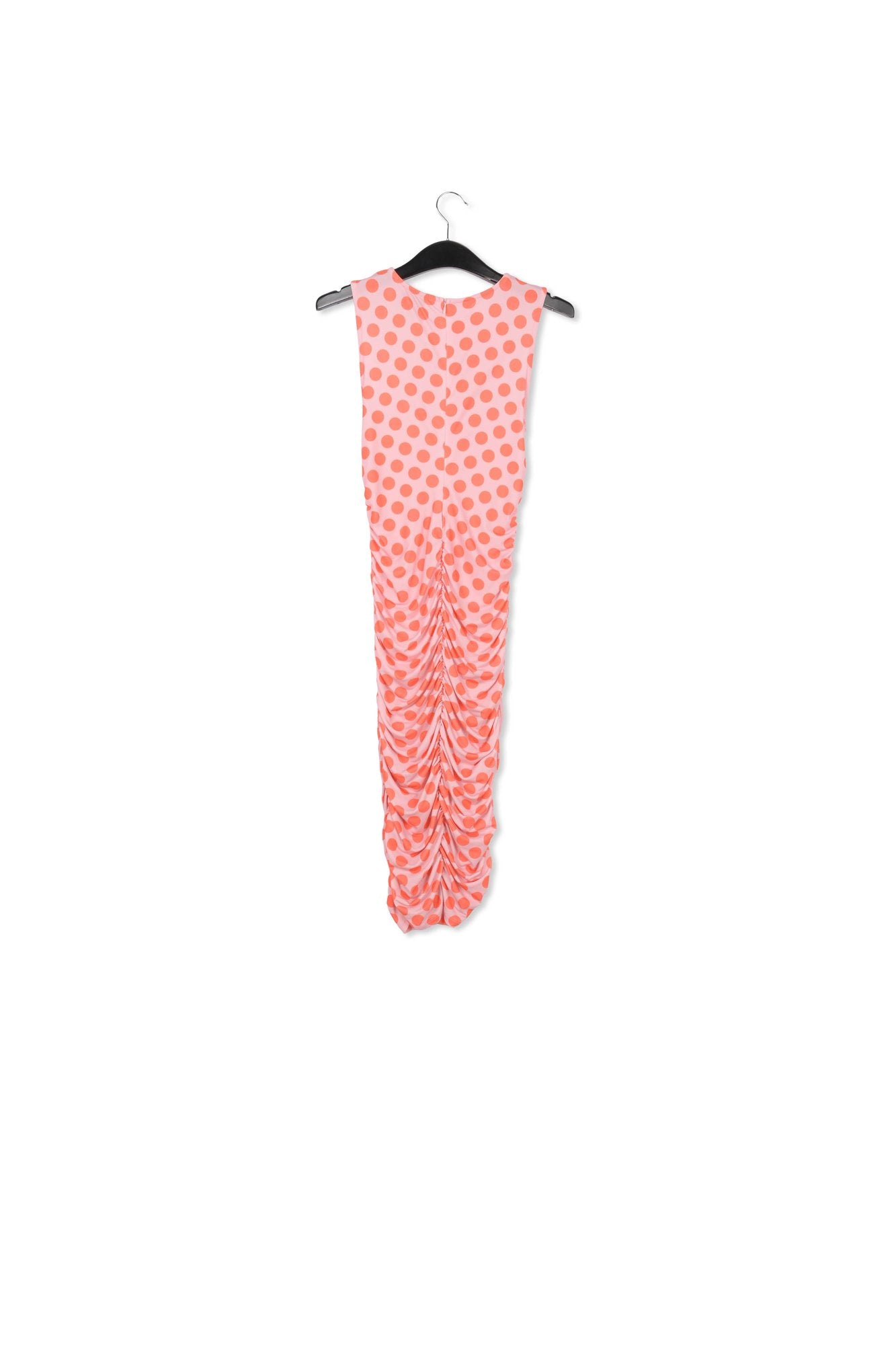 Light pink and red polka-dot stretch-jersey midi dress RE—SSENTIEL | Essentiel second hand
