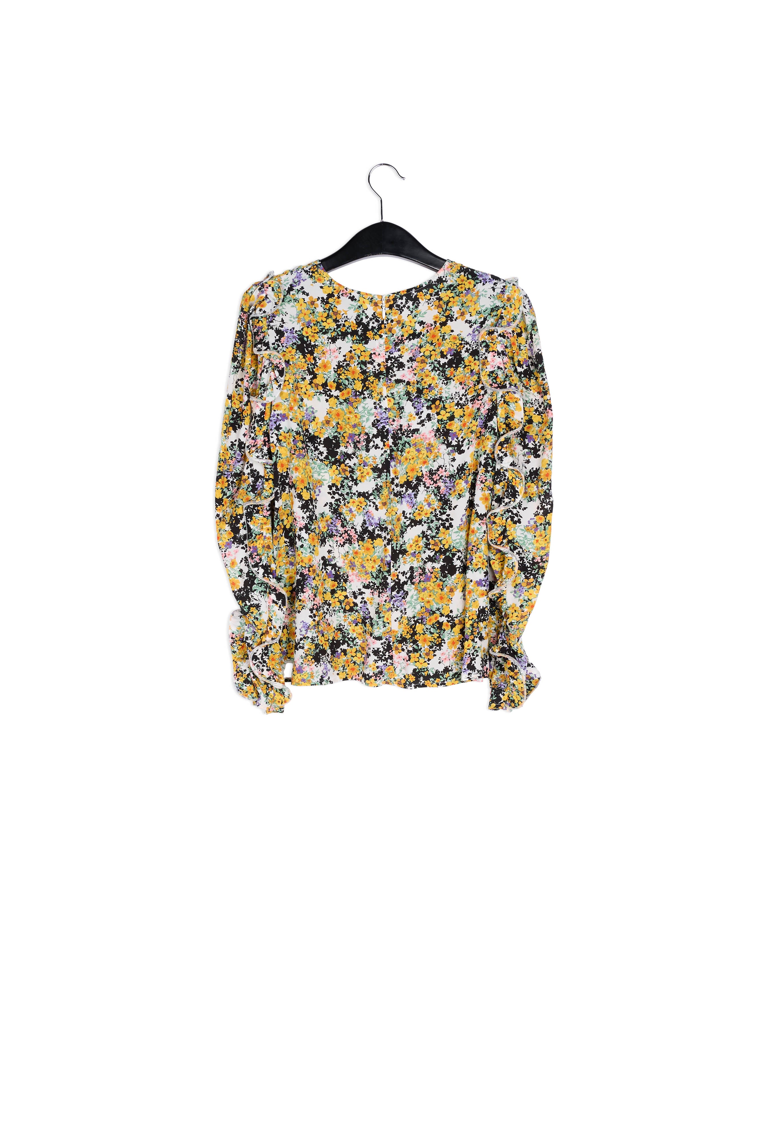 Off-white ruffled floral-print top RE—SSENTIEL | Essentiel second hand